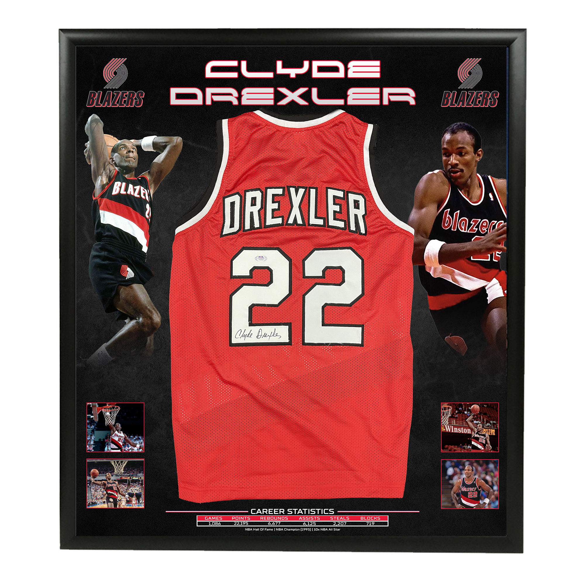 Basketball – Clyde Drexler Signed Portland Trailblazers Jersey (...