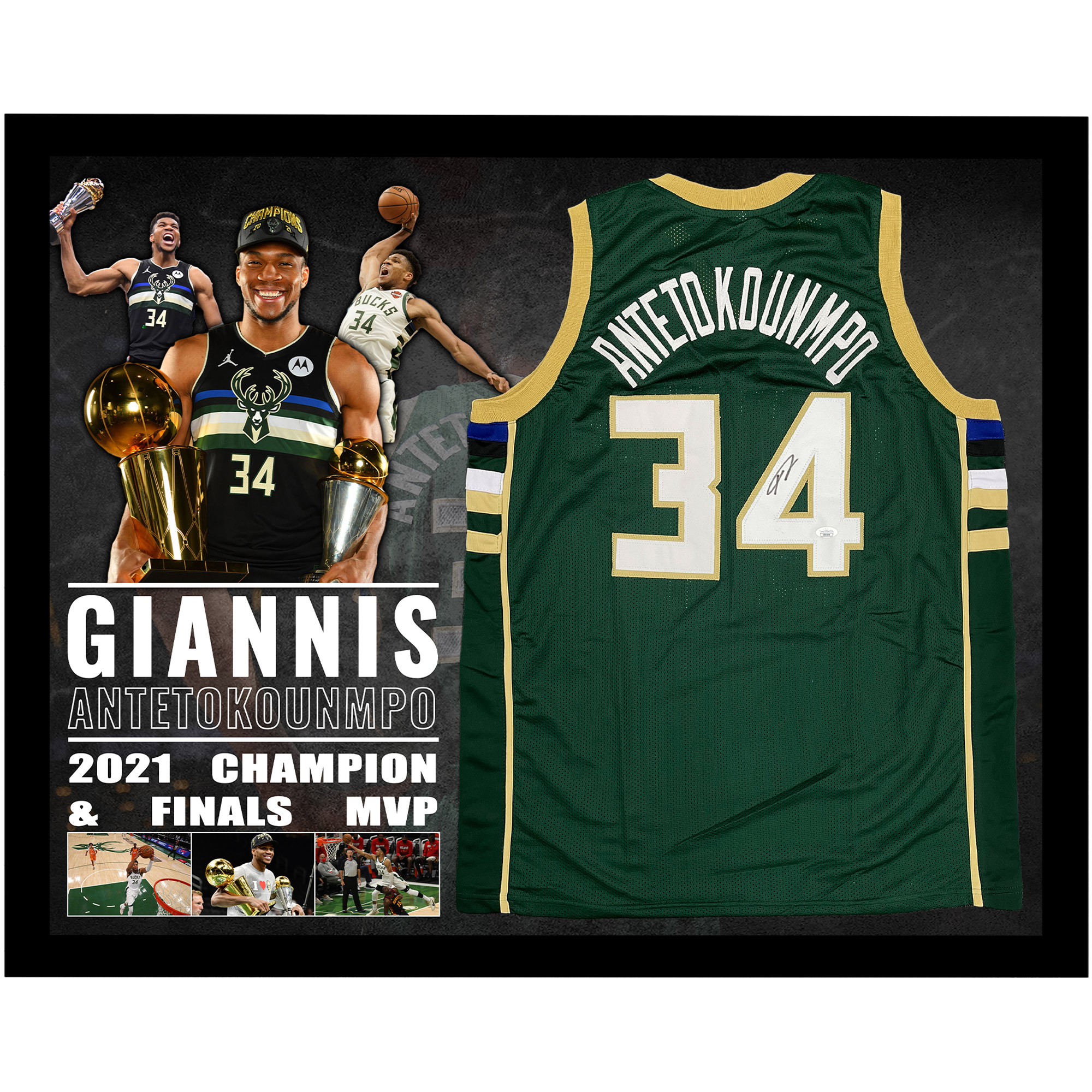 Basketball – Giannis Antetokounmpo Signed Milwaukee Bucks Jersey...