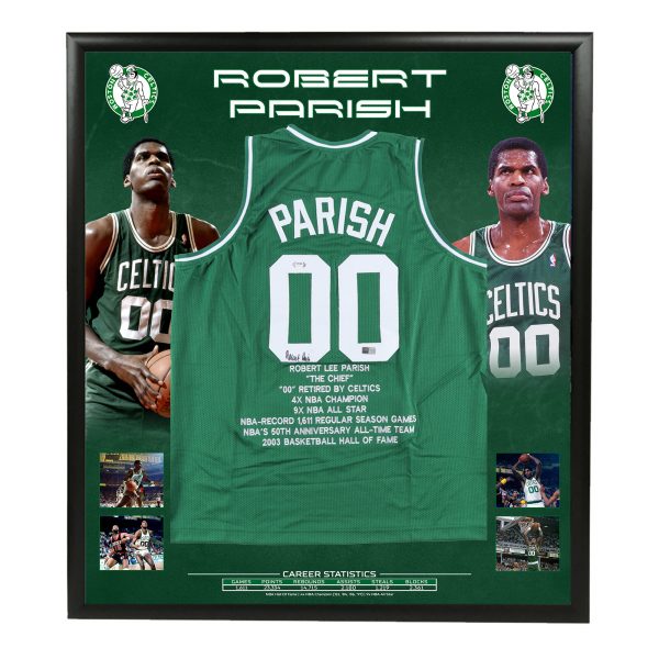Robert Parish Signed Boston Celtics Jersey (PSA COA) 4XNBA