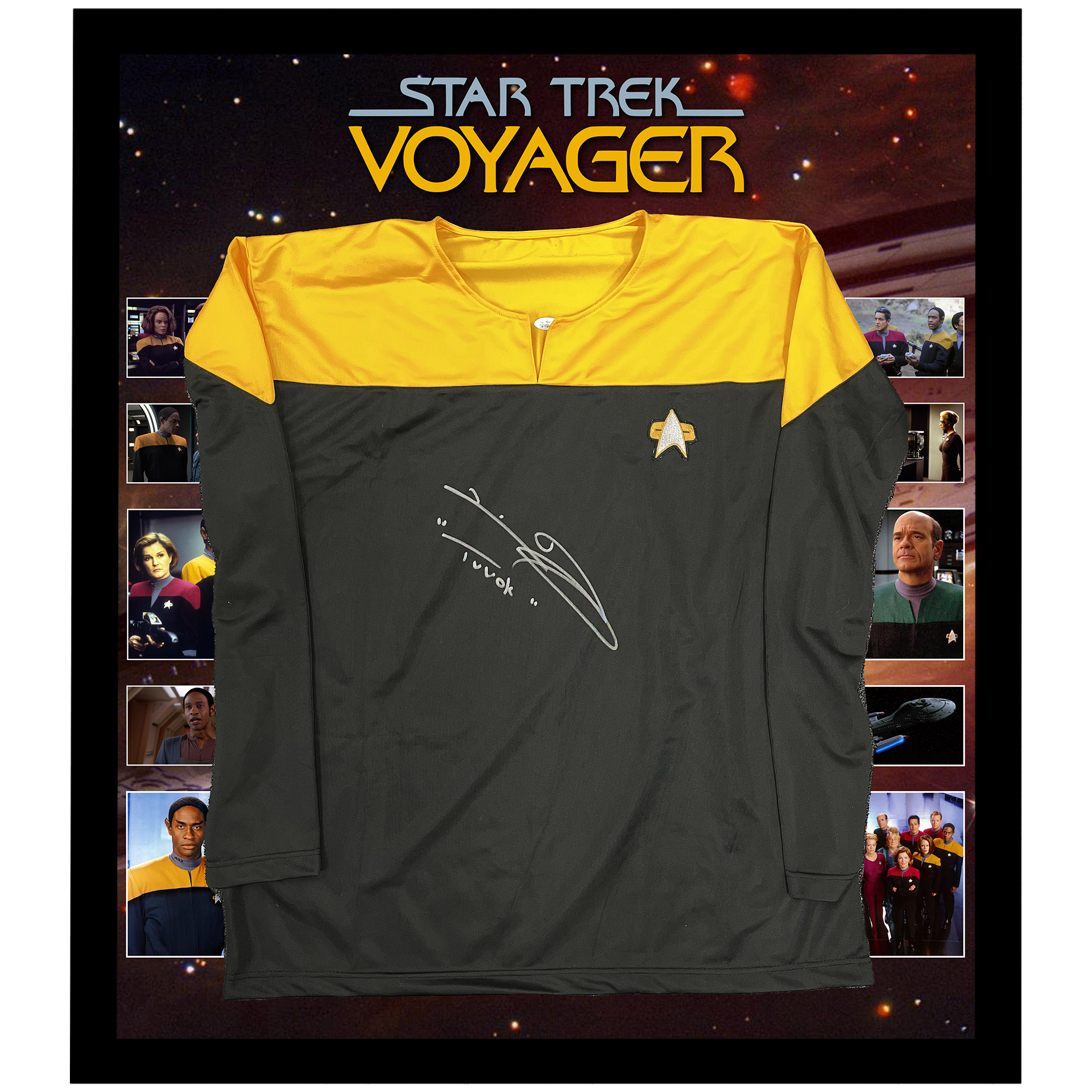 Star Trek Voyager – Tim Russ Signed & Framed Lieutenant Com...