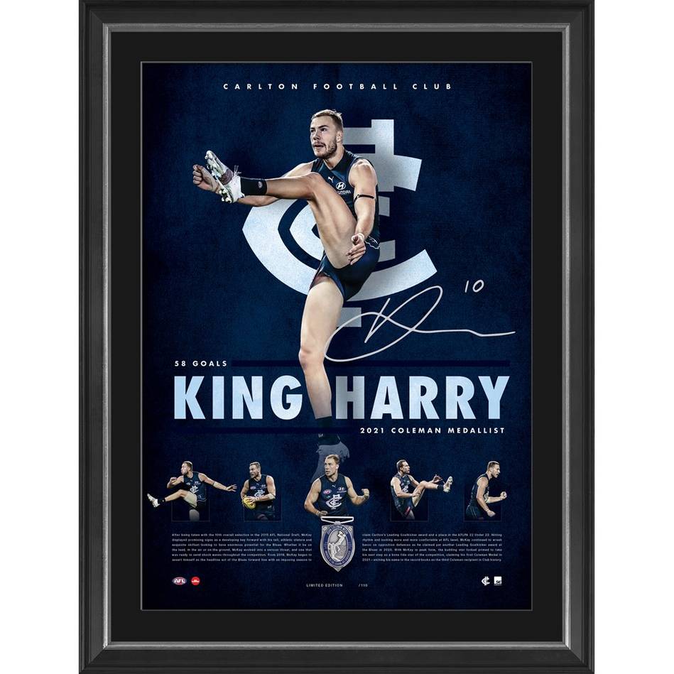 Carlton Blues – HARRY MCKAY SIGNED & FRAMED LITHOGRAPH