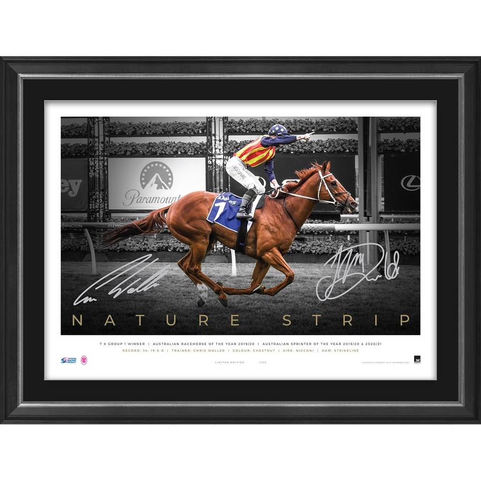 Horse Racing – NATURE STRIP DUAL SIGNED & FRAMED ICONS SERI...