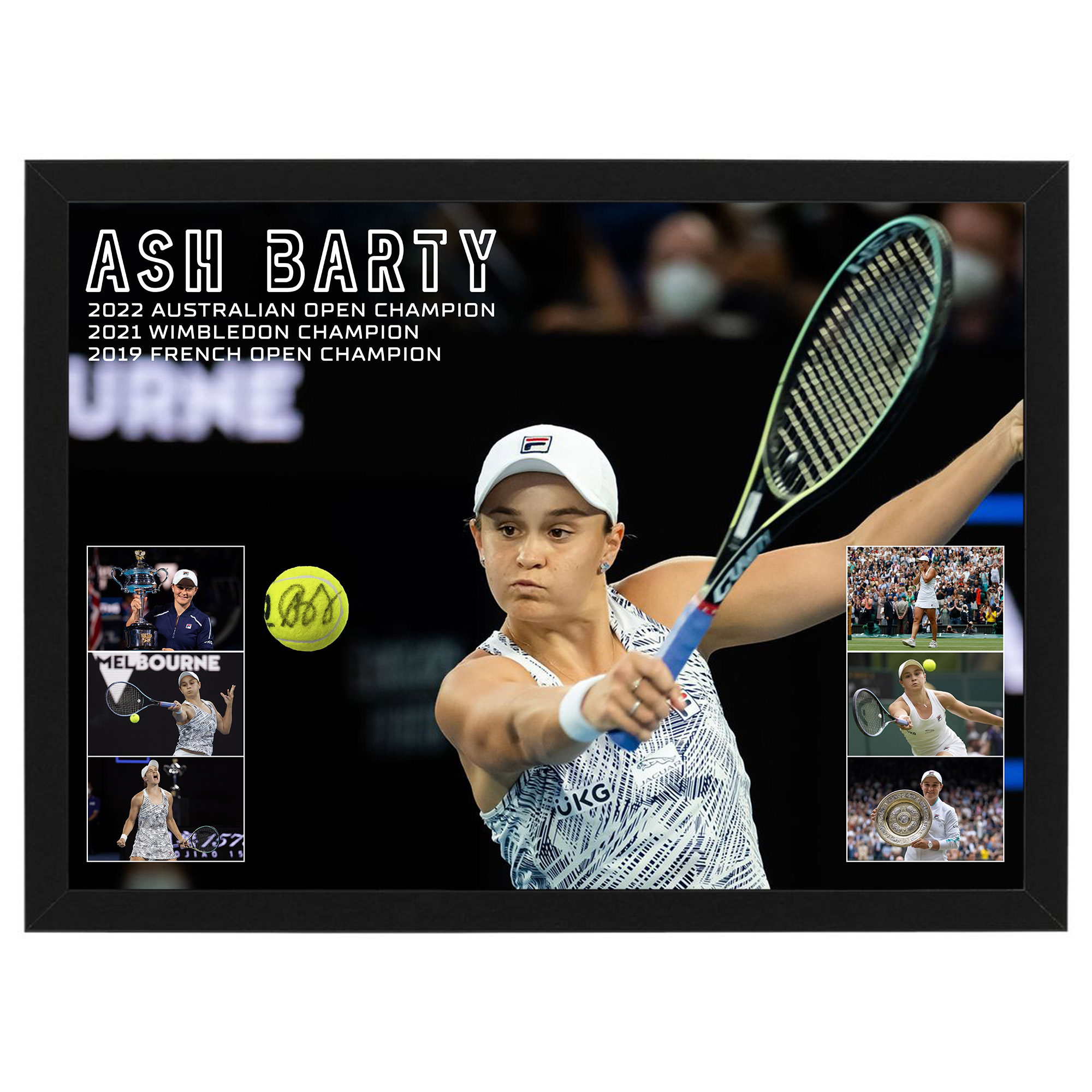 Ash Barty Australian Open Champion Signed & Framed Tennis Ball