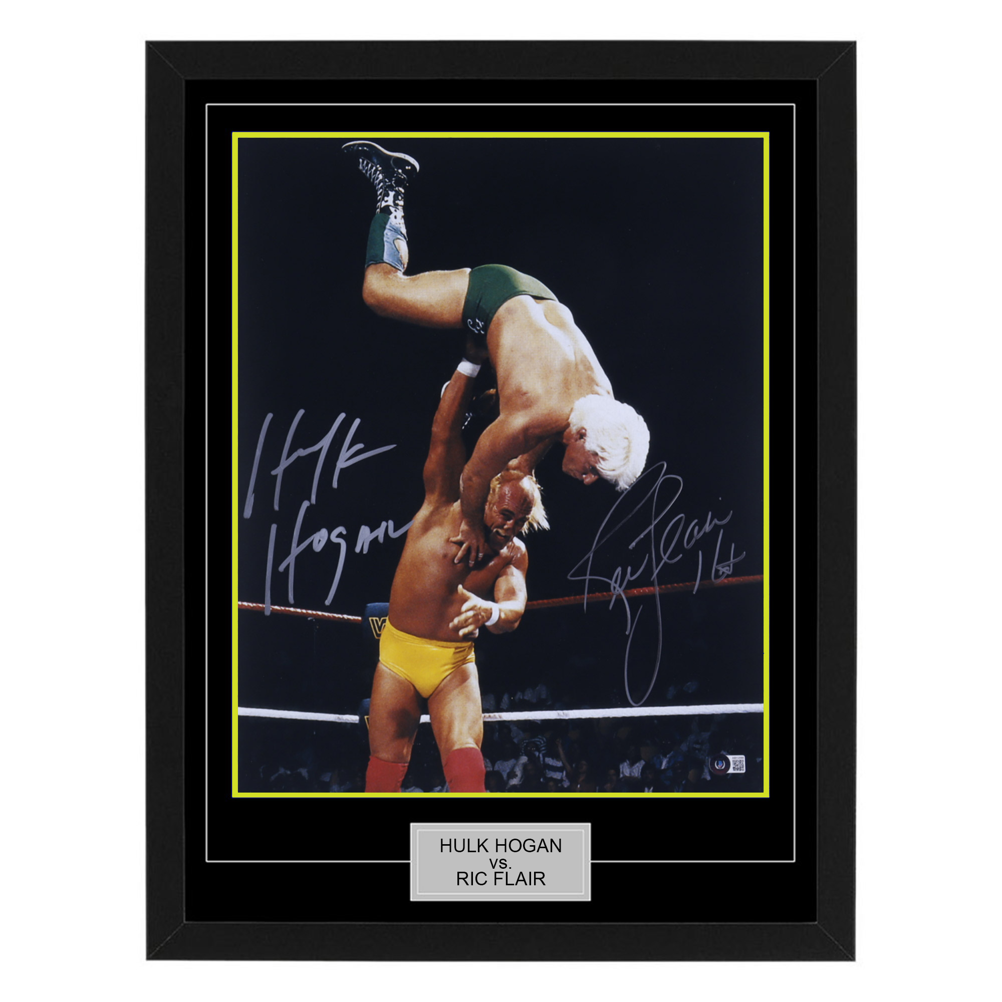 Hulk Hogan & Ric Flair – Signed & Framed 16×20 Ph...