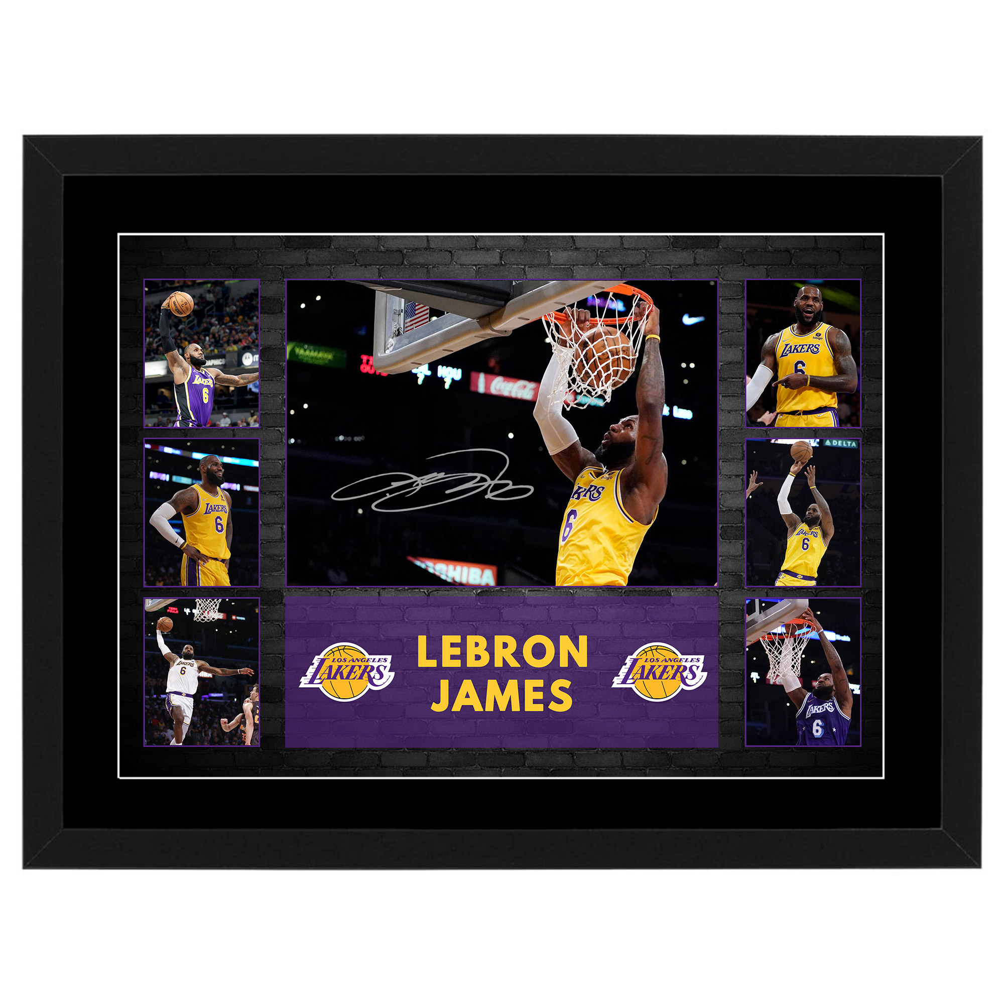 Basketball – LeBron James #6 Los Angeles Lakers Framed Pre Print