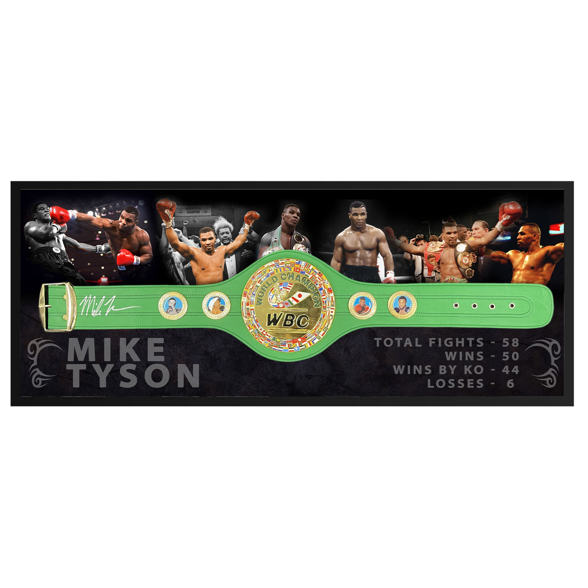 Boxing – Mike Tyson Signed & Framed Heavyweight Champions B...