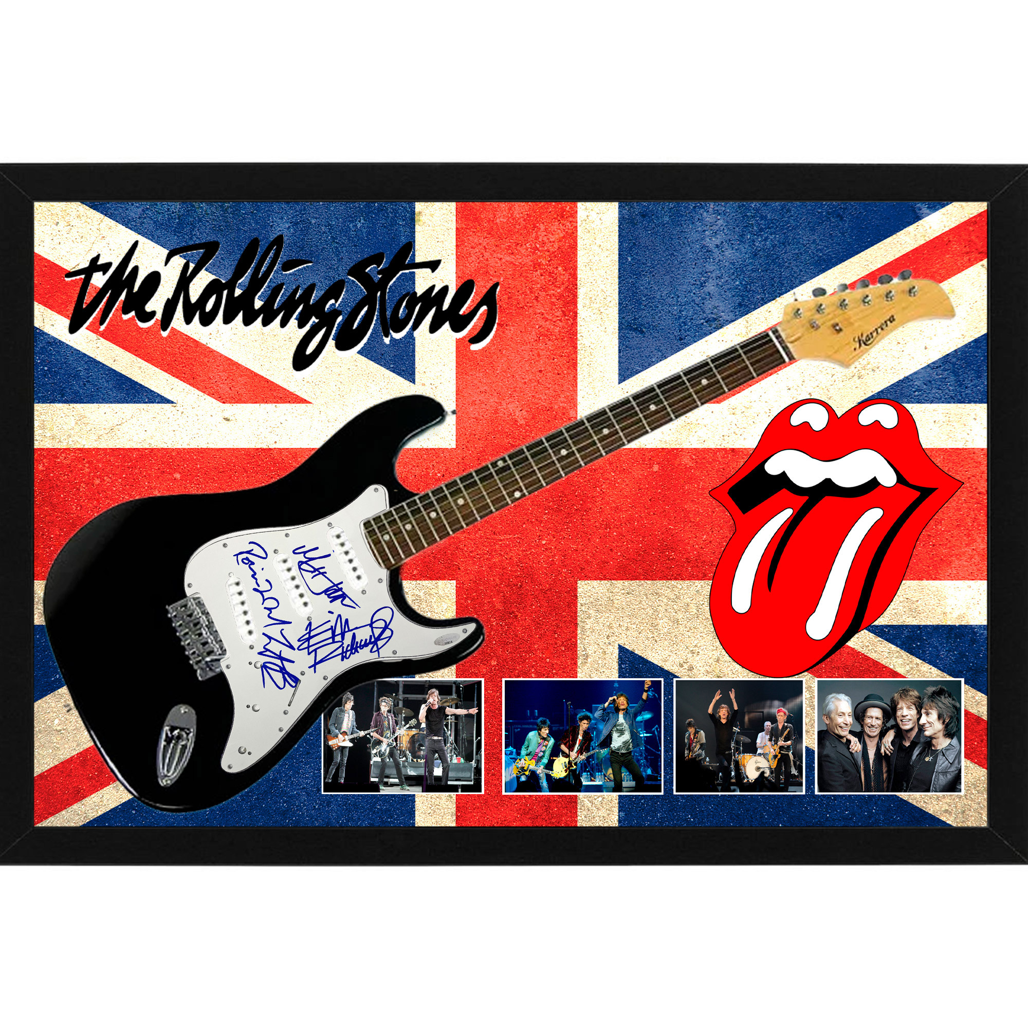 Music – The Rolling Stones Hand Signed & Framed Full Size S...