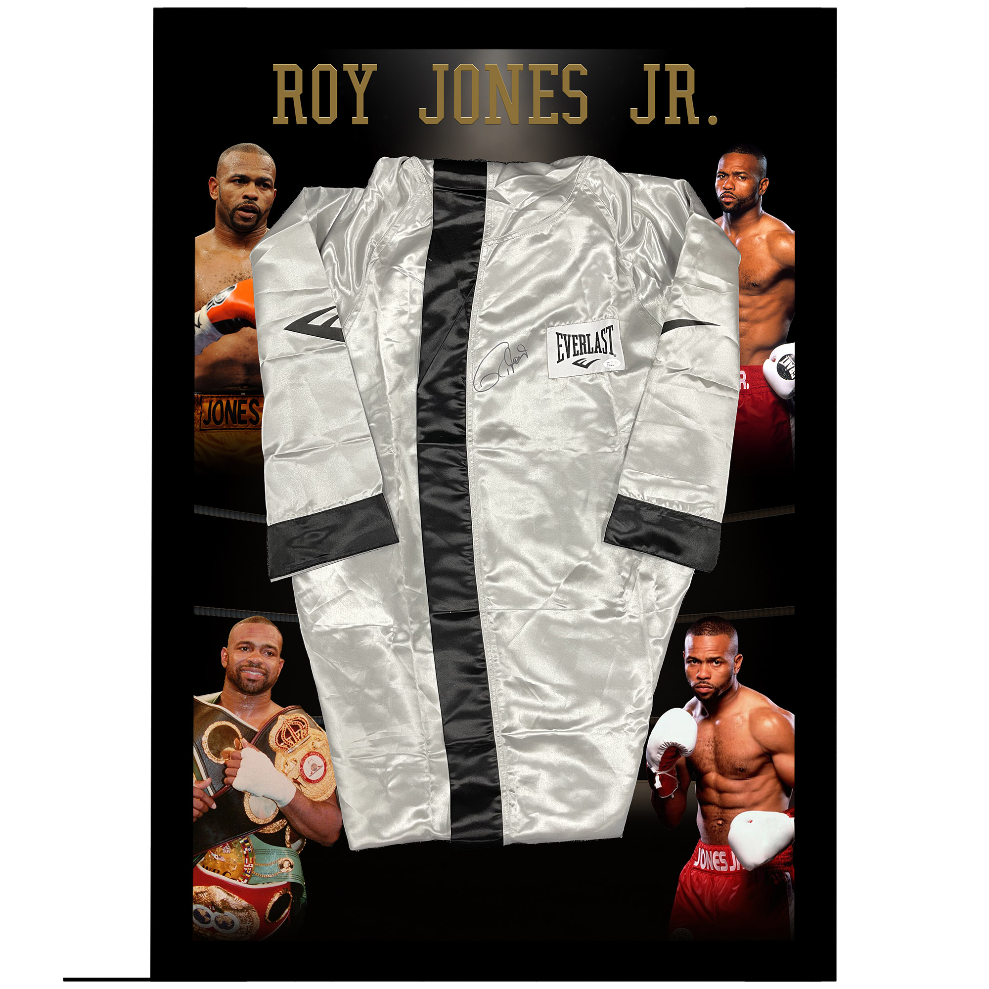 Boxing – Roy Jones Jr. Signed & Framed Everlast Boxing Robe...