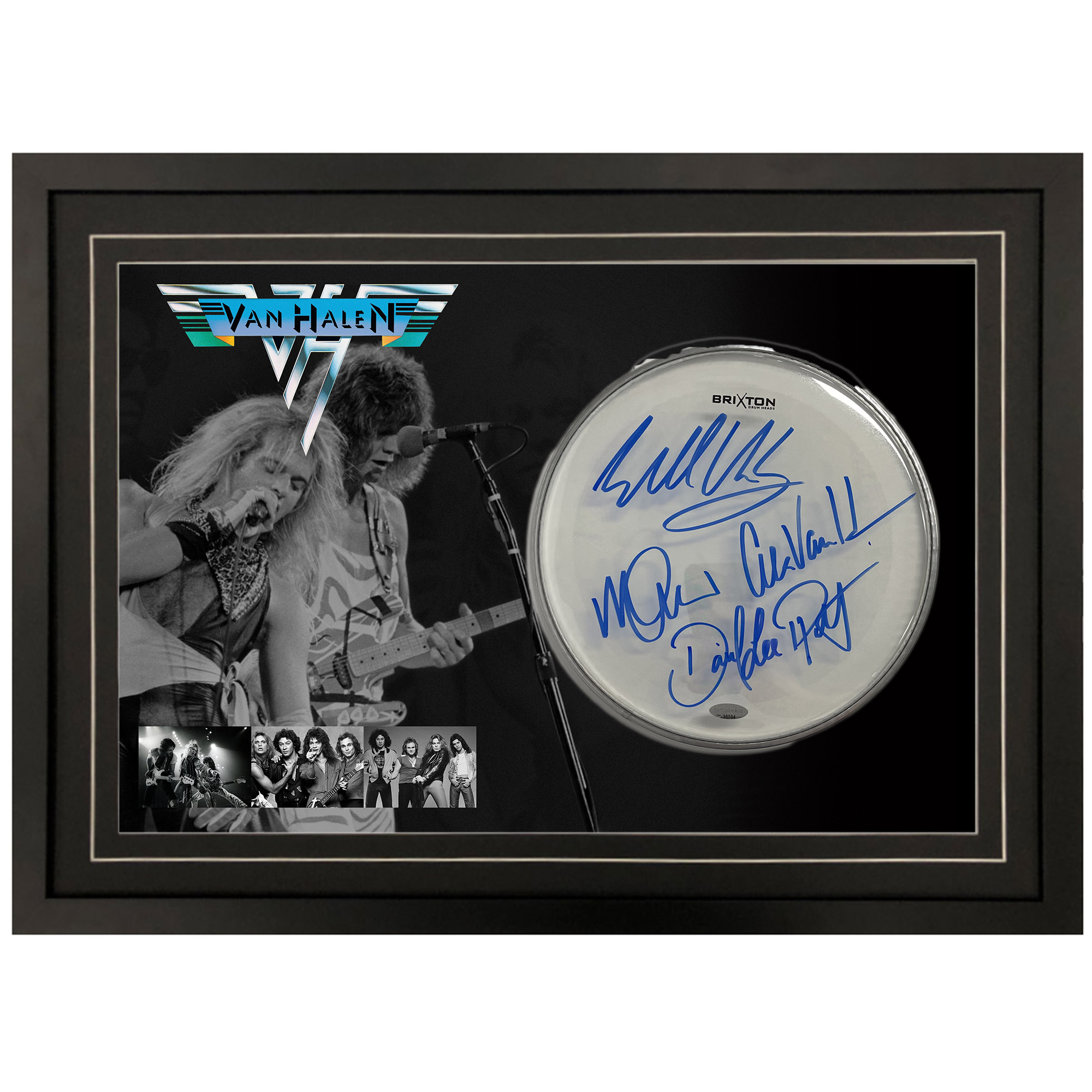 Van Halen – Signed & Framed Drumskin #30554