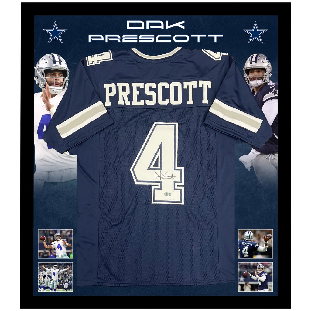 Dak Prescott Signed Custom Framed Jersey Display (Beckett