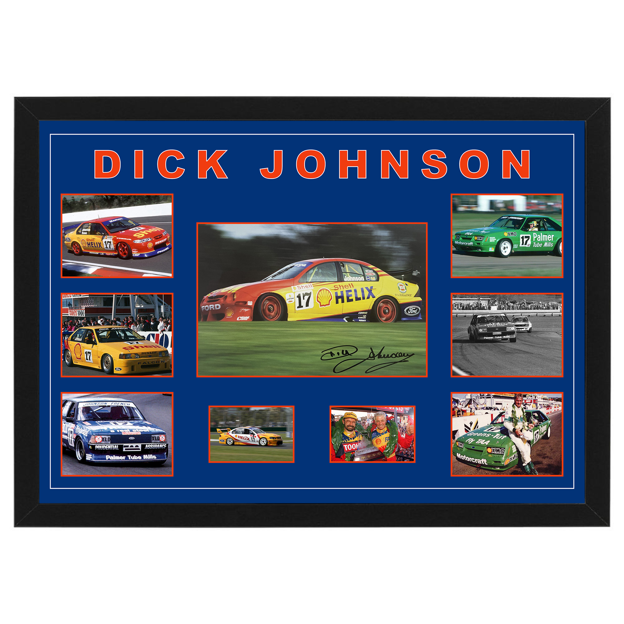 Dick Johnson Hand Signed & Framed Ford Photograph