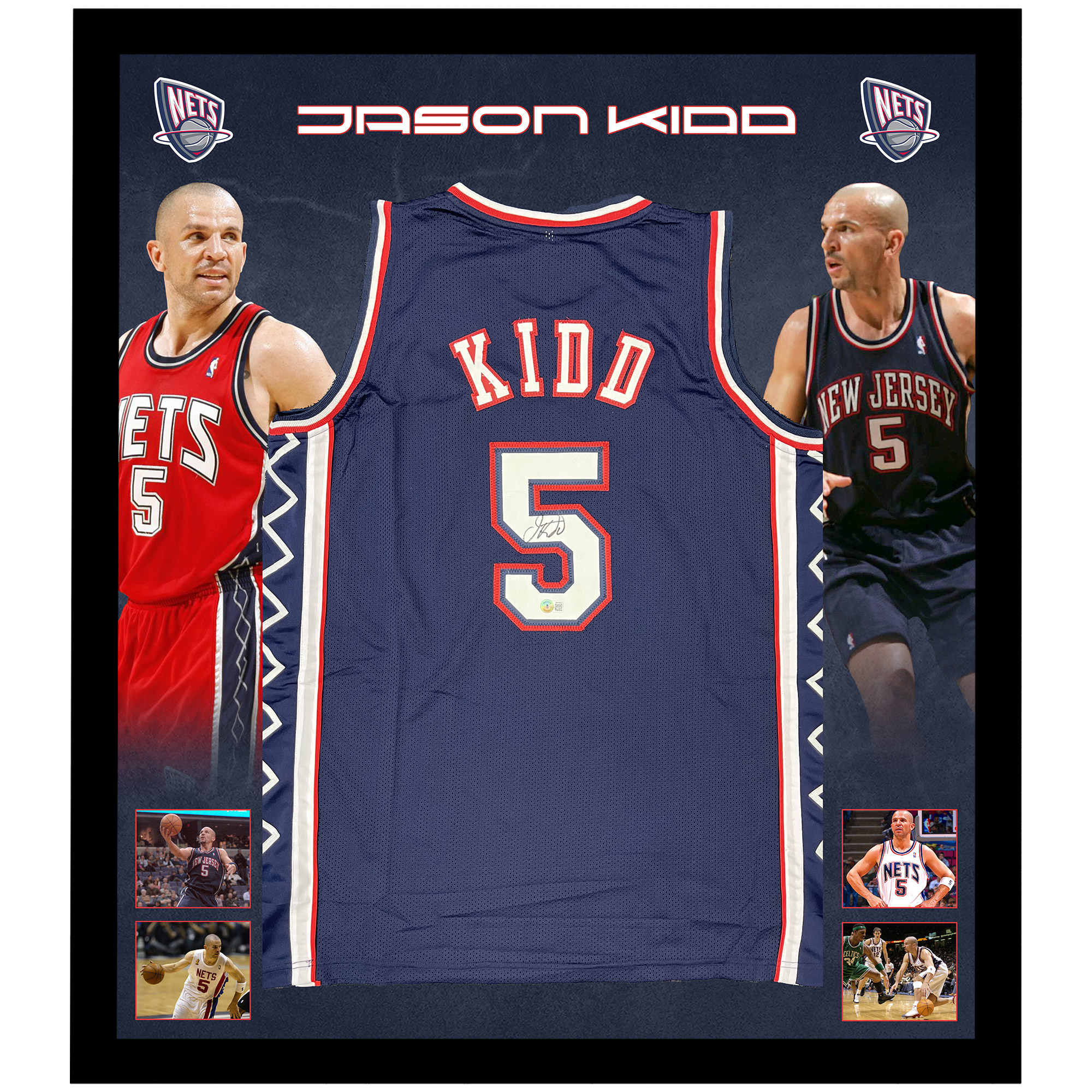 Basketball – Jason Kidd Signed New Jersey Nets Jersey (Beckett H...