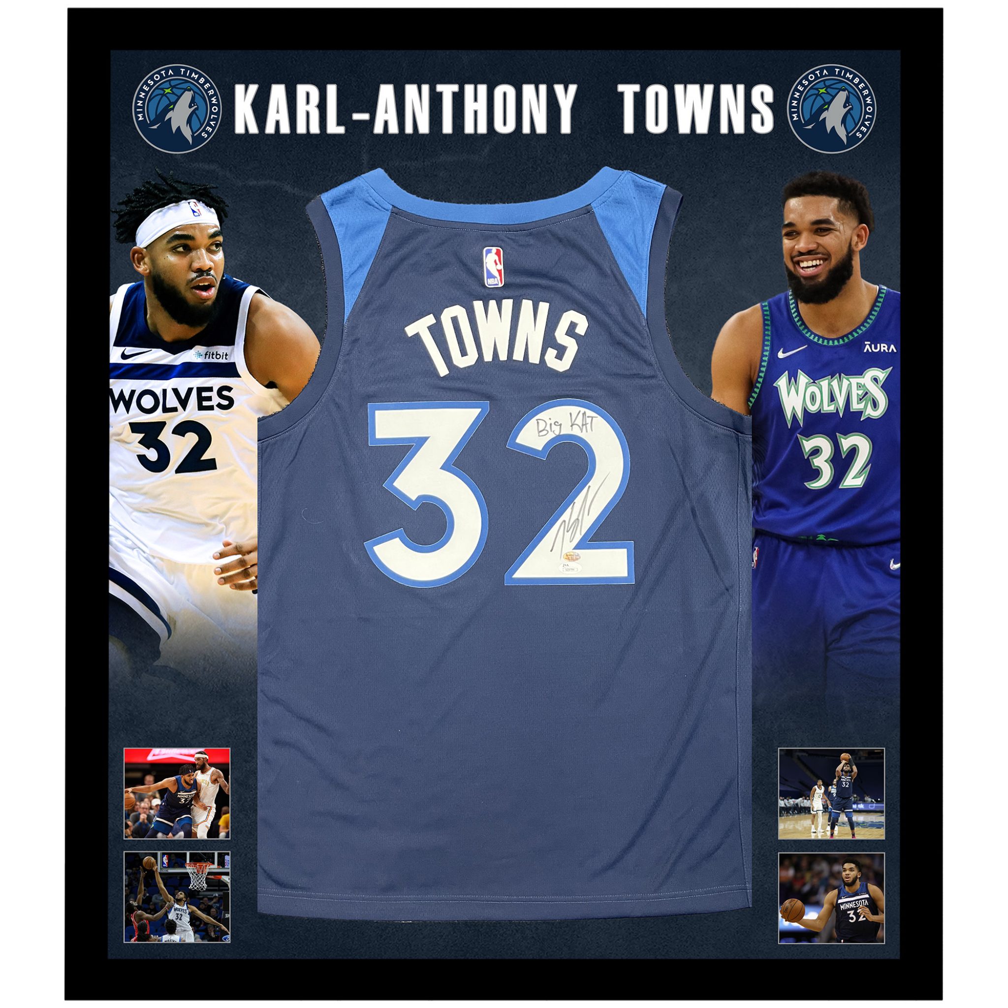 Basketball KarlAnthony Towns Signed & Framed Minnesota Timberwolves