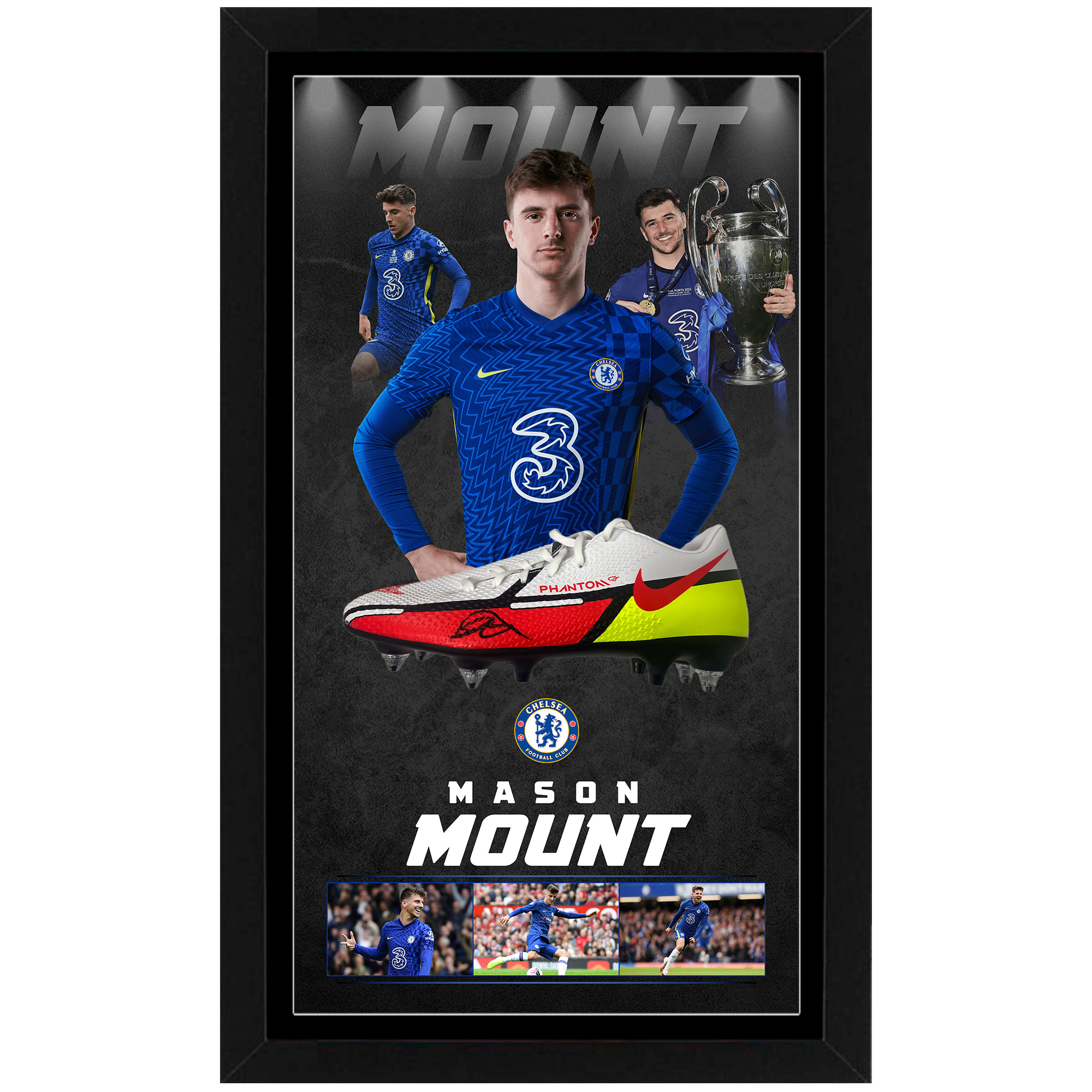 Soccer – MASON MOUNT Chelsea F.C. Signed & Framed Soccer Bo...