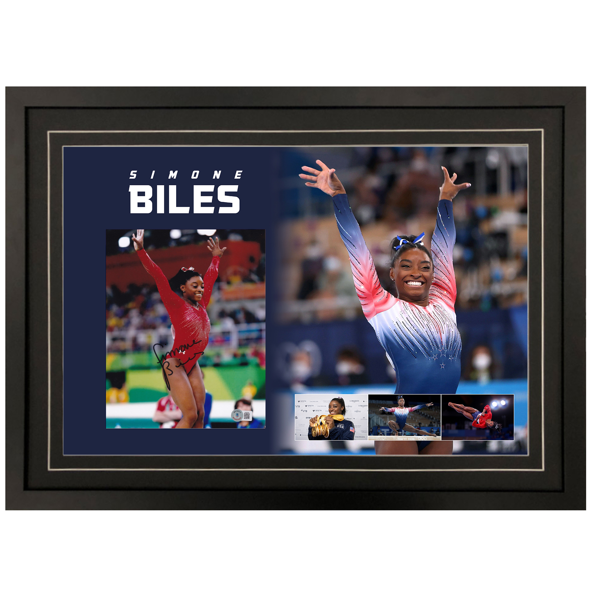 Olympics – Simone Biles Signed & Framed 8×10 Photo Dis...