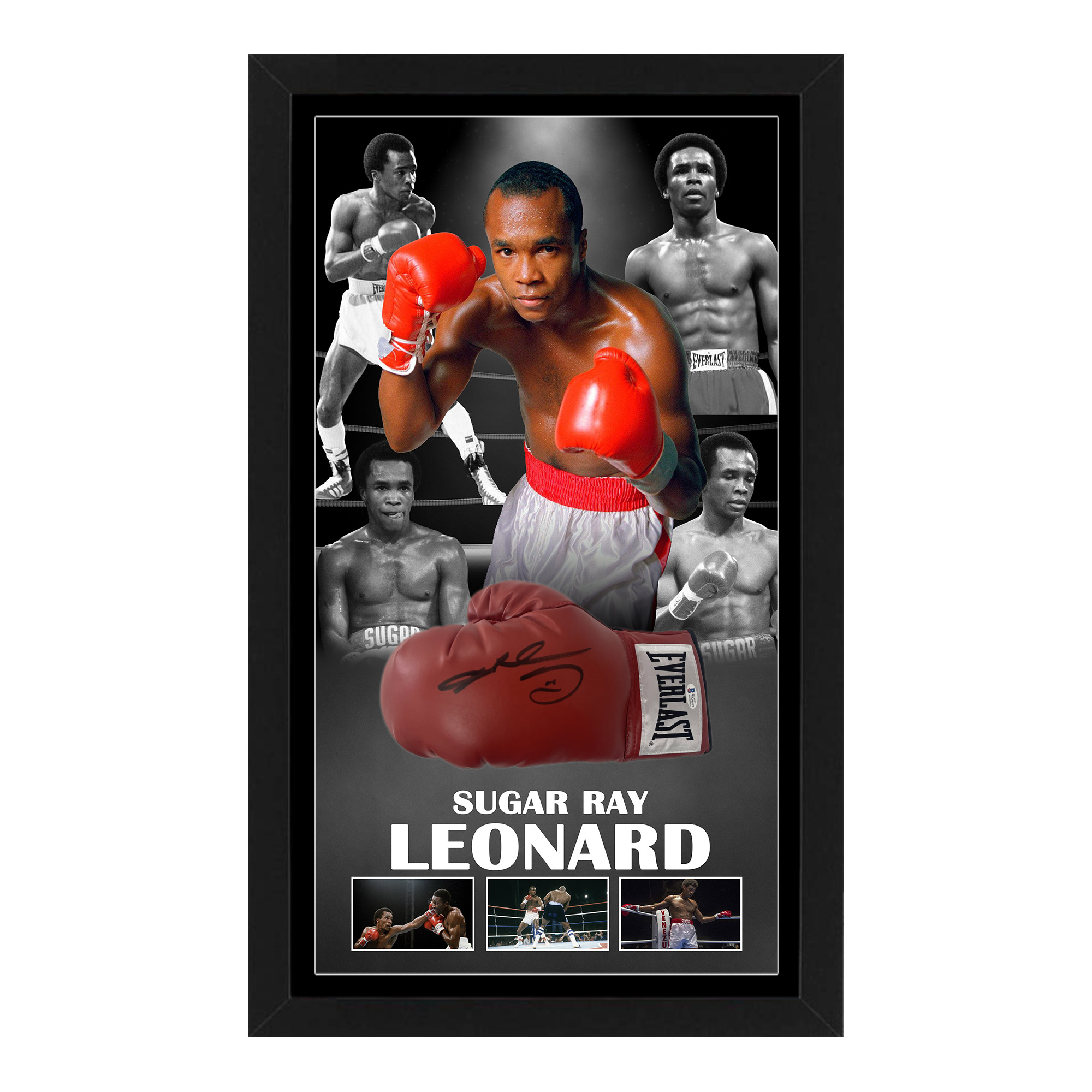 Boxing – Sugar Ray Leonard Signed & Framed Boxing Glove (Be...