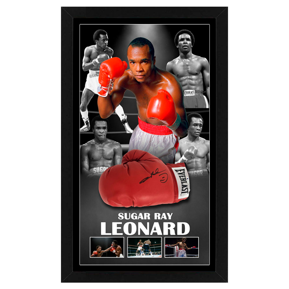 Boxing – Sugar Ray Leonard Signed & Framed Boxing Glove (Be...