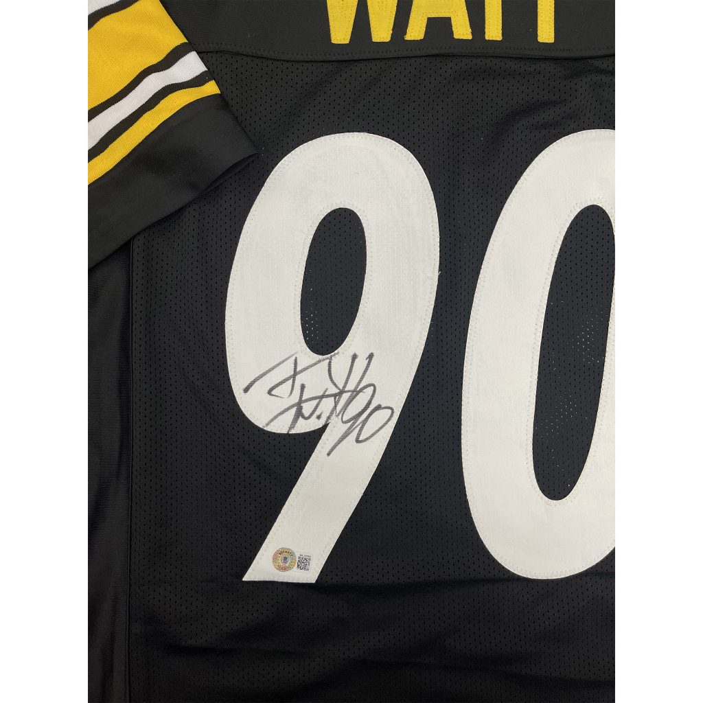 PITTSBURGH STEELERS- TJ WATT AUTOGRAPH BLACK NIKE #90 NFL JERSEY JSA  AC52544