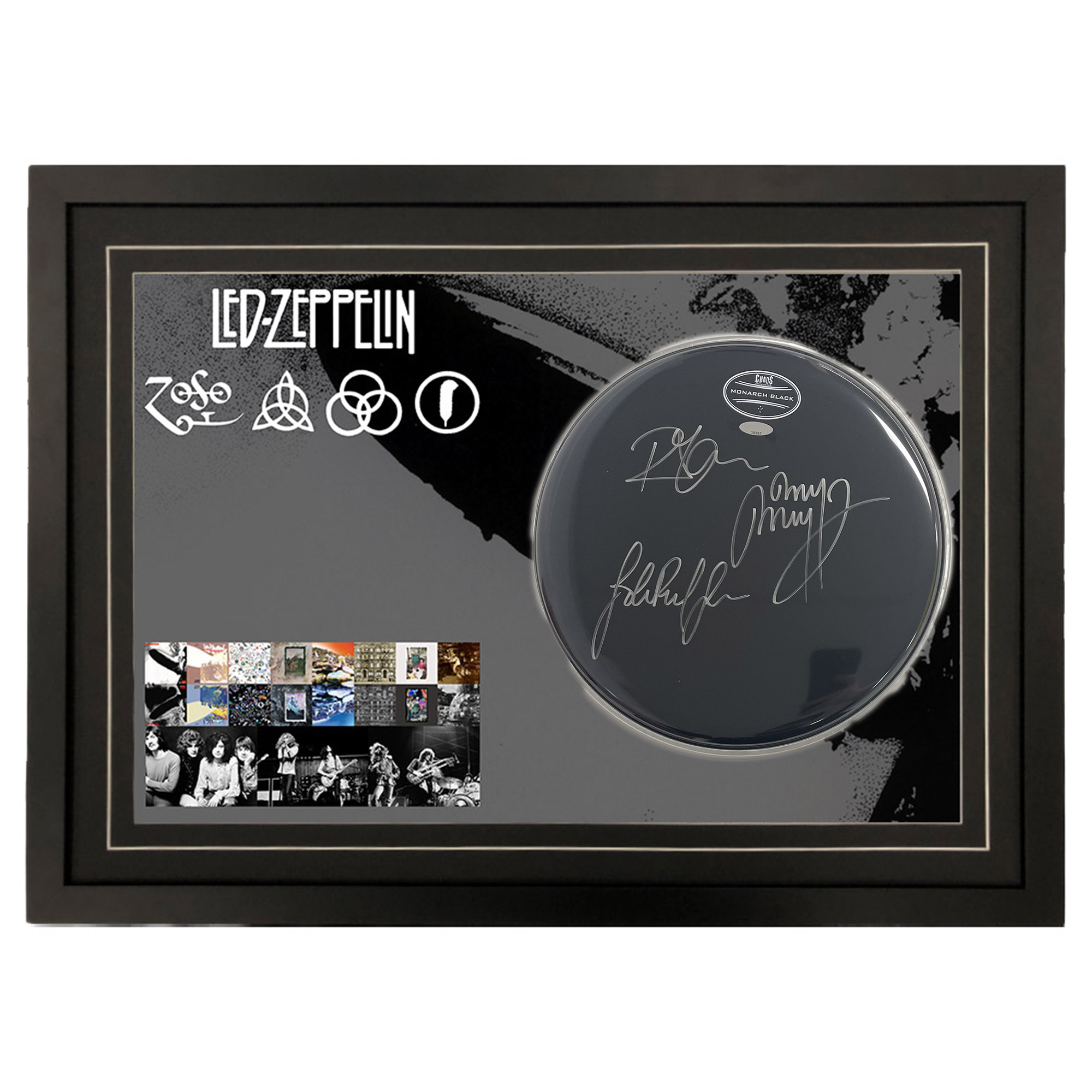 Led Zeppelin – Signed & Framed Drumskin #30583