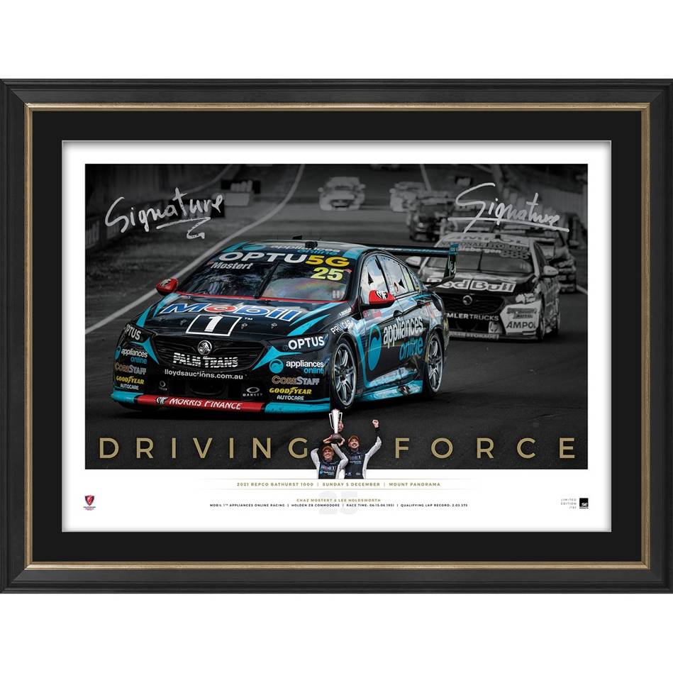 V8 Supercars – CHAZ MOSTERT AND LEE HOLDSWORTH SIGNED ICON SERIE...