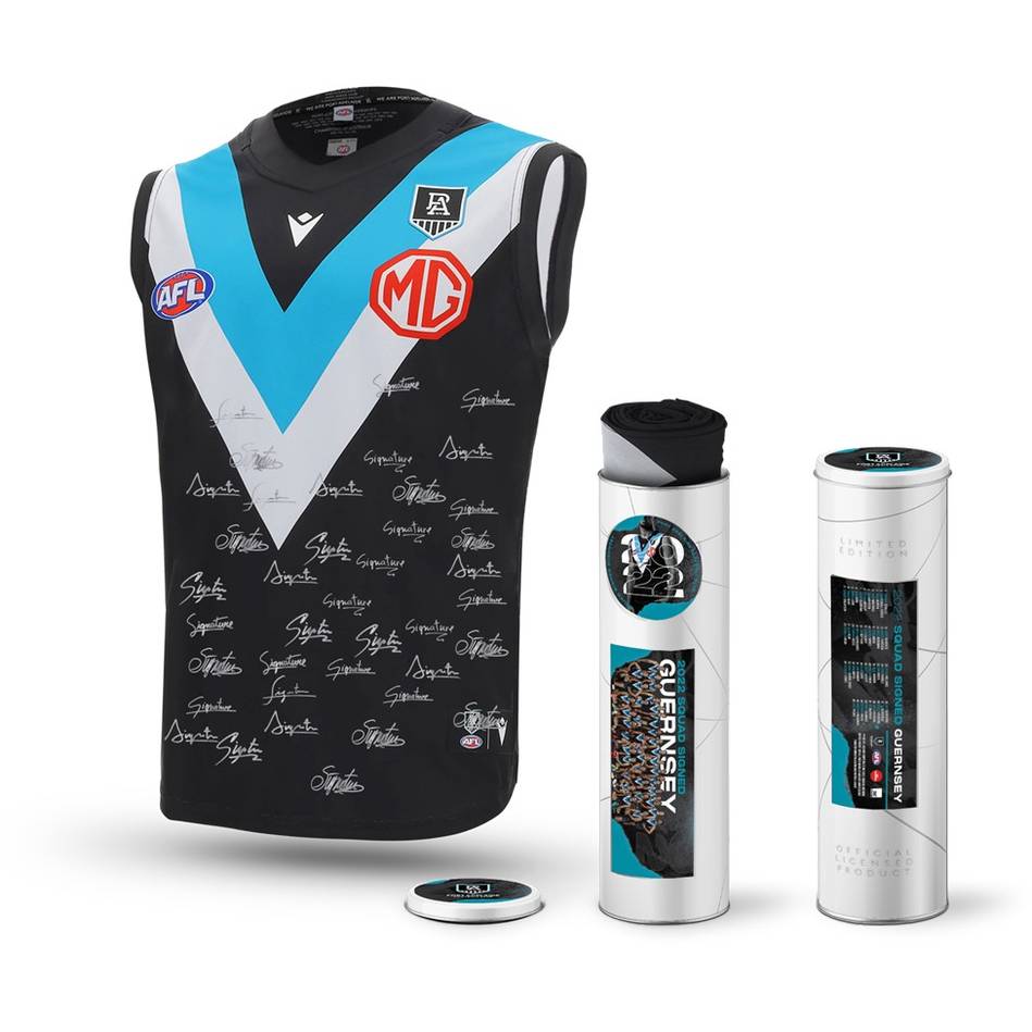PORT ADELAIDE FOOTBALL CLUB 2022 SQUAD SIGNED GUERNSEY Taylormade