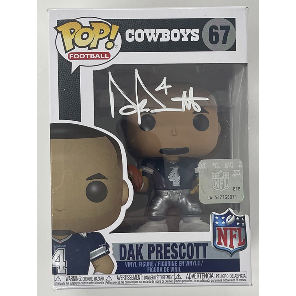 Dak Prescott Signed Cowboys #67 Funko Pop! Vinyl Figure (Beckett