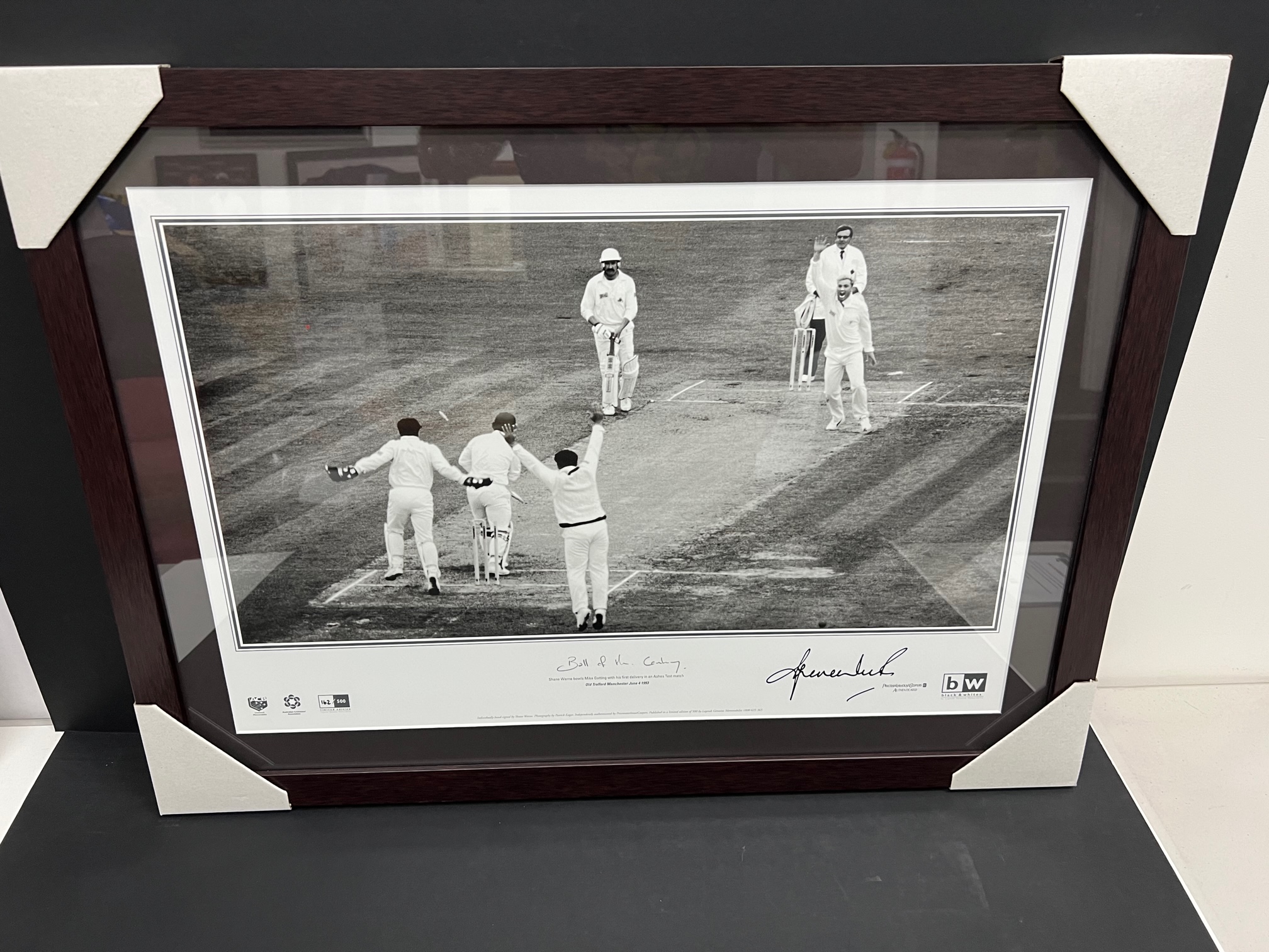 Cricket – Shane Warne Signed & Framed Ball Of The Century Pr...