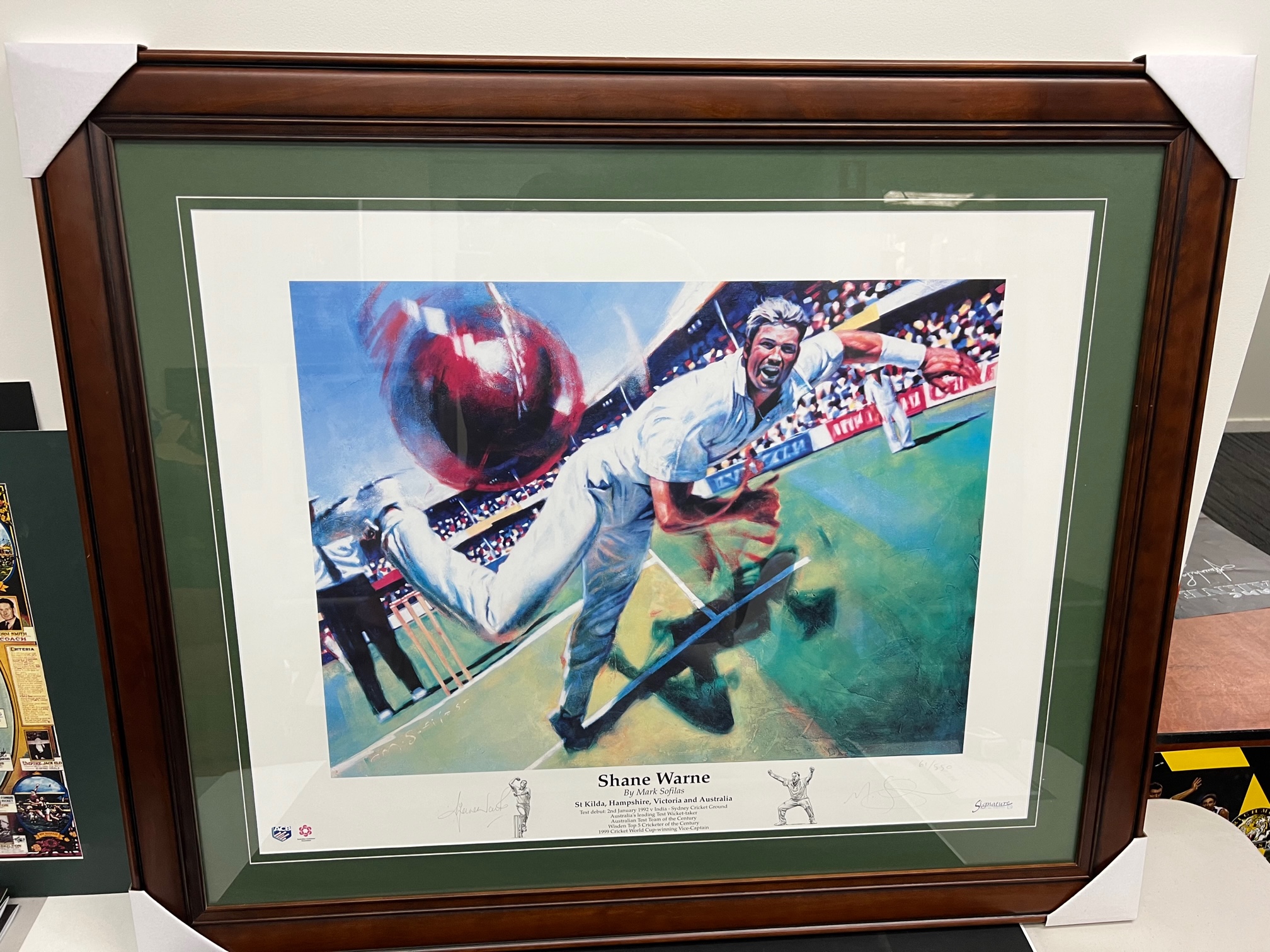 Cricket – Shane Warne Signed & Framed Mark Sofilas Print