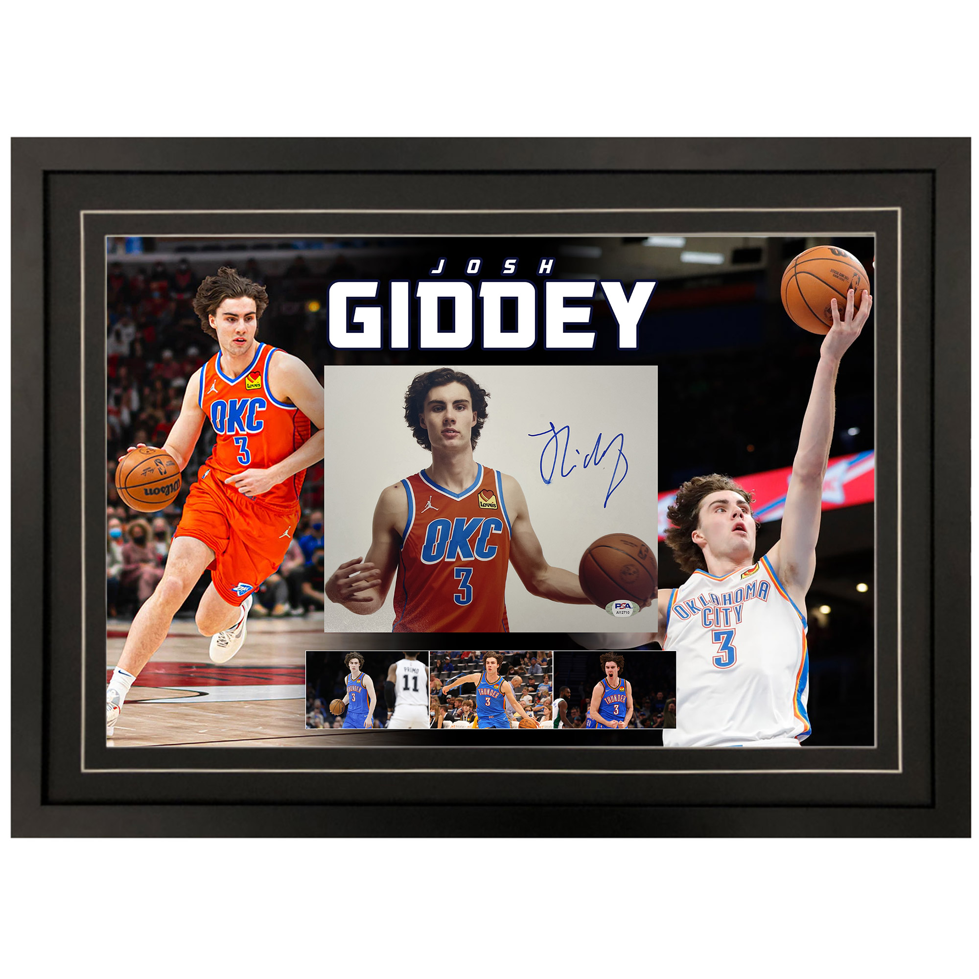 Basketball – Josh Giddey Signed & Framed Oklahoma City Thunder ...
