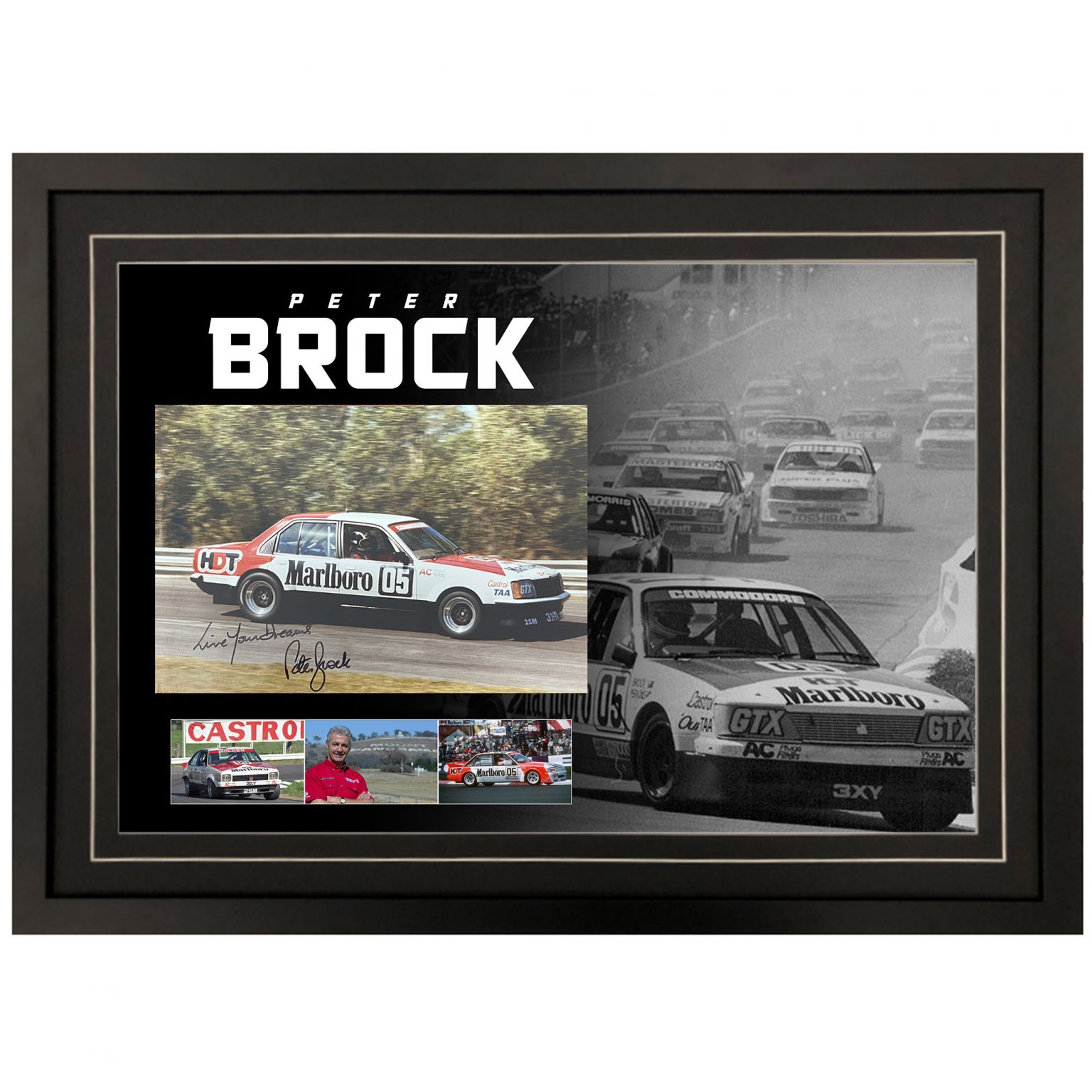 V8 Supercars Peter Brock Signed & Framed 8x12 Photo Display Taylormade Memorabilia Sports