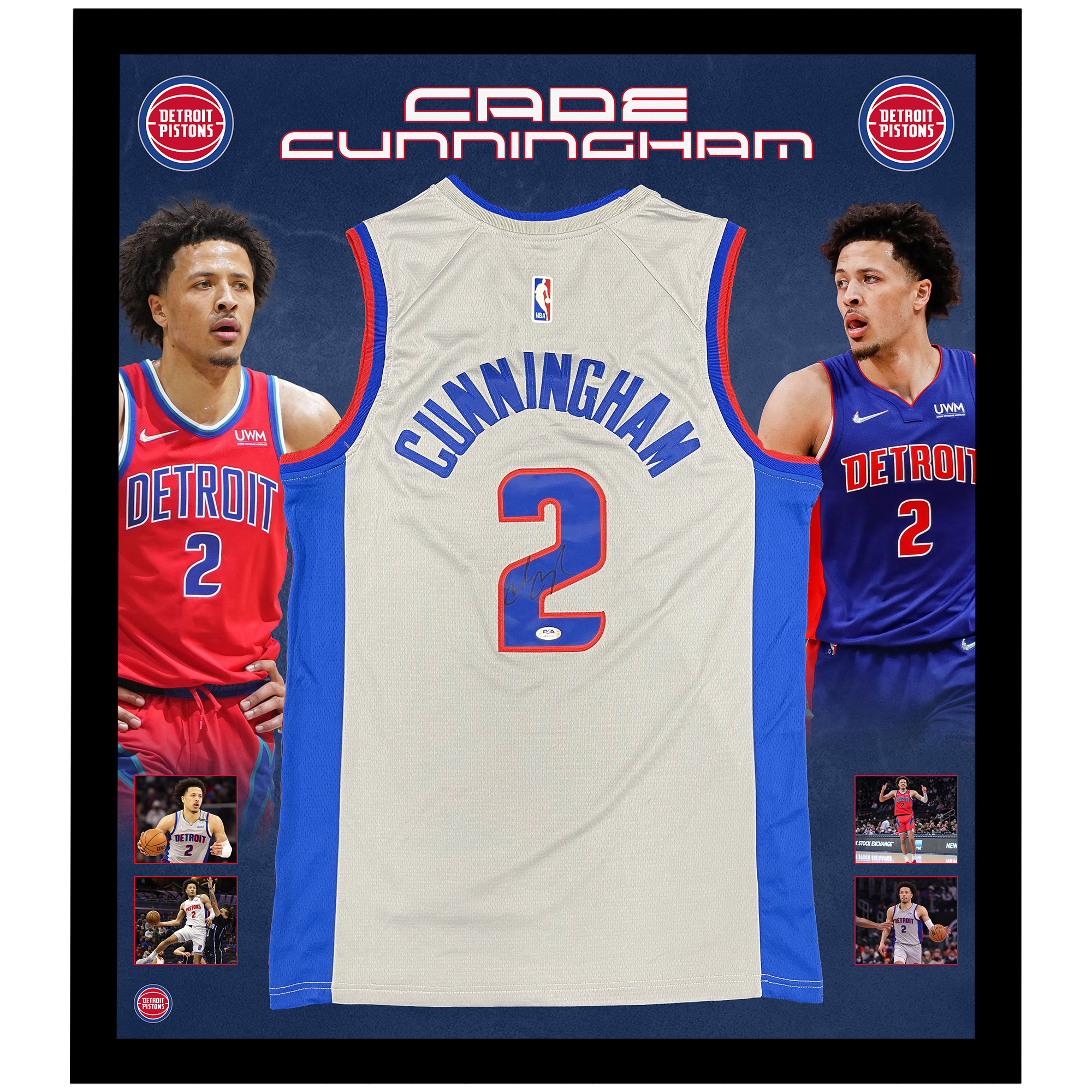 Basketball – Cade Cunningham Signed & Framed Detroit Piston...