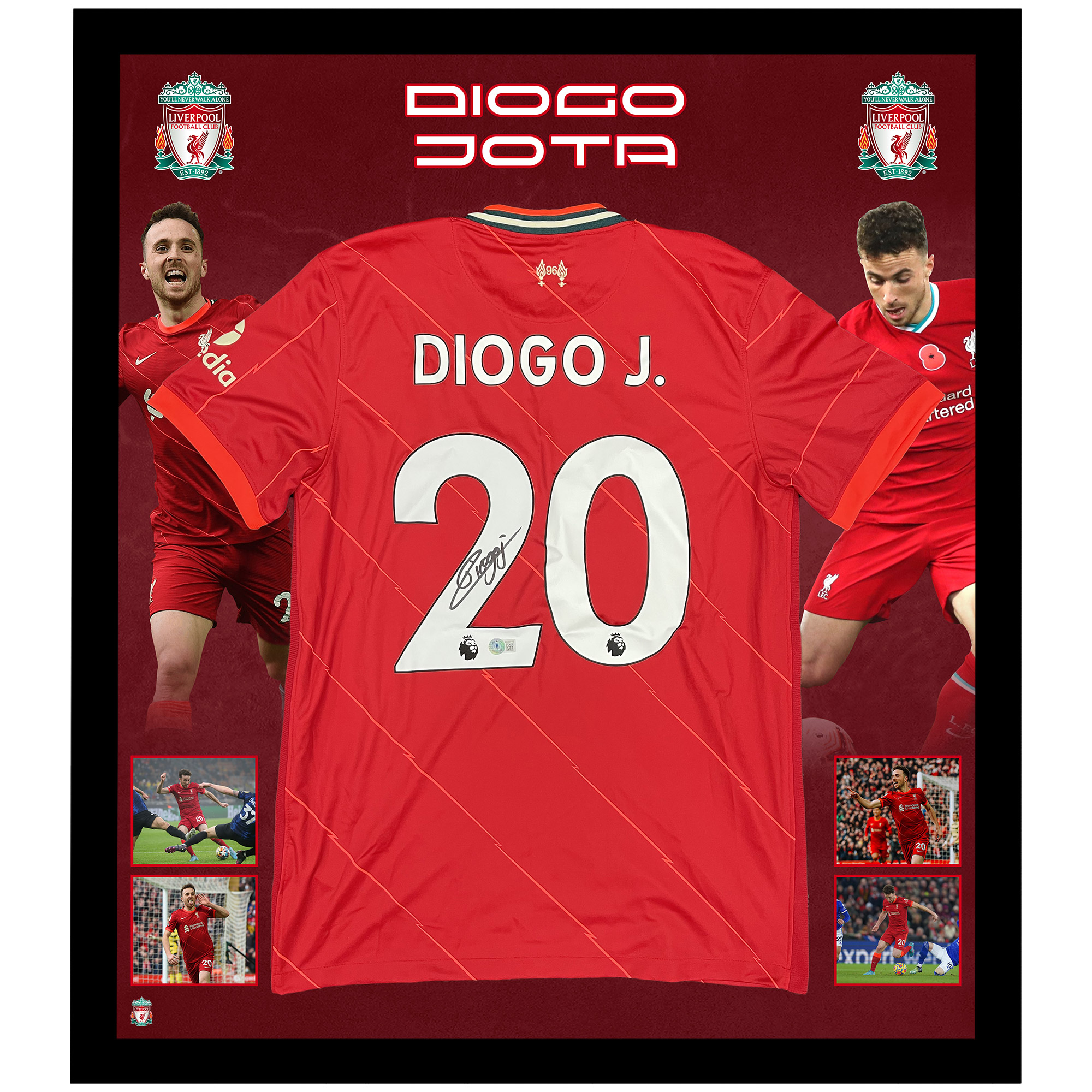 Soccer – Diogo Jota Signed & Framed Liverpool Jersey (Beckett C...