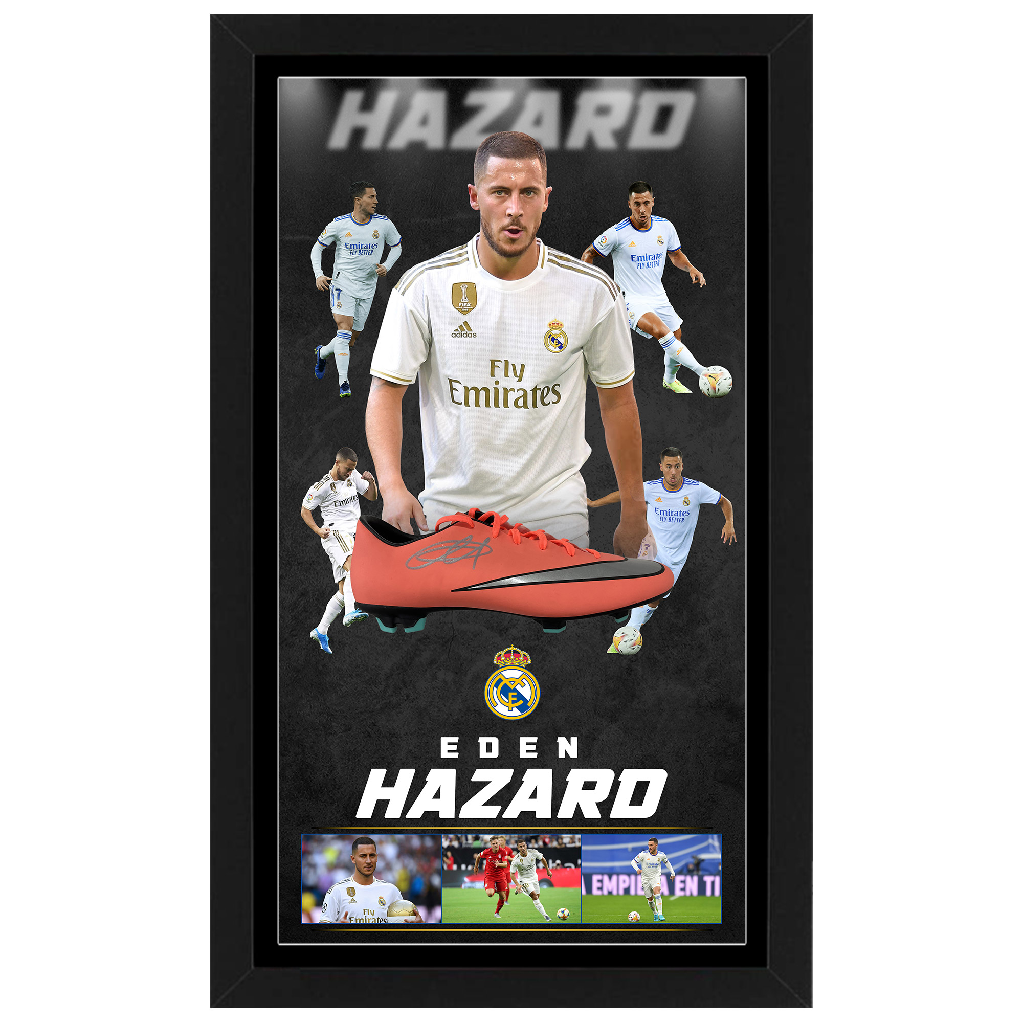 Soccer – Eden Hazard Real Madrid Signed & Framed Boot