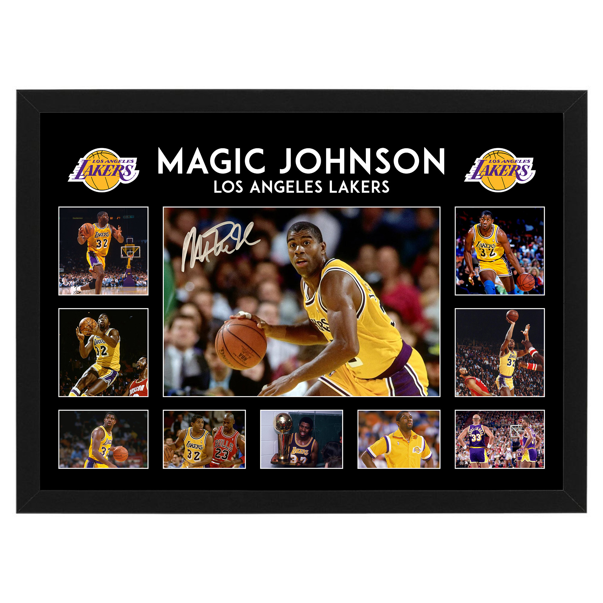 Basketball – Magic Johnson Los Angeles Lakers Framed Large Photo...