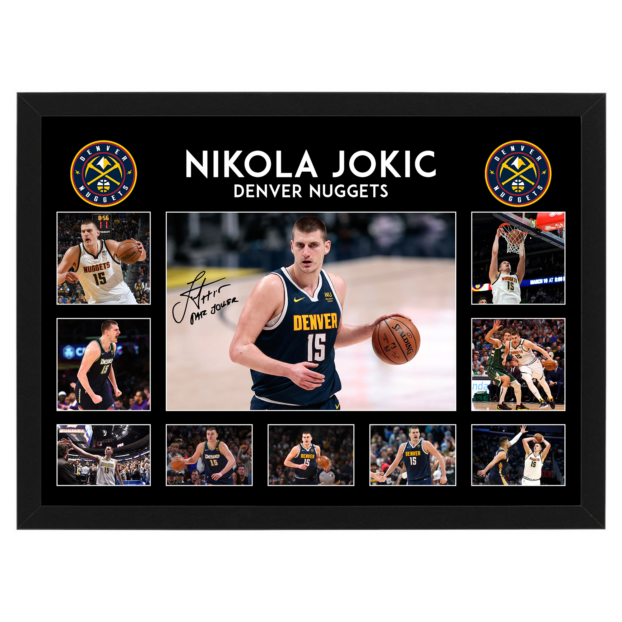 Basketball – Nikola Jokic Denver Nuggets Framed Large Photo Coll...