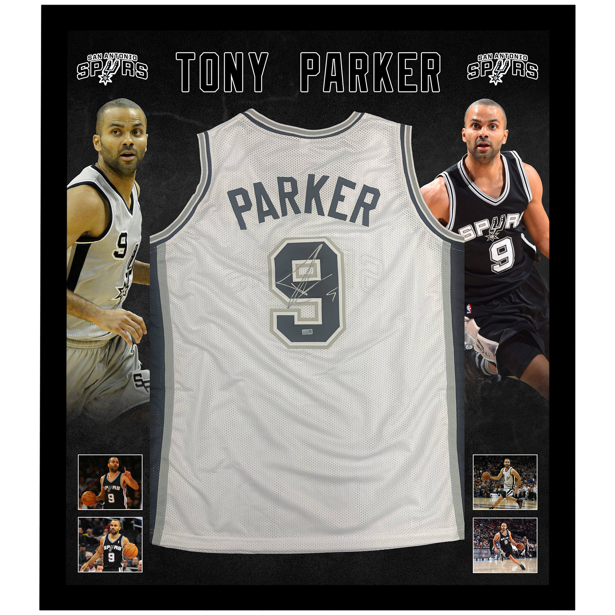 Basketball – Tony Parker Signed & Framed San Antonio Spurs ...