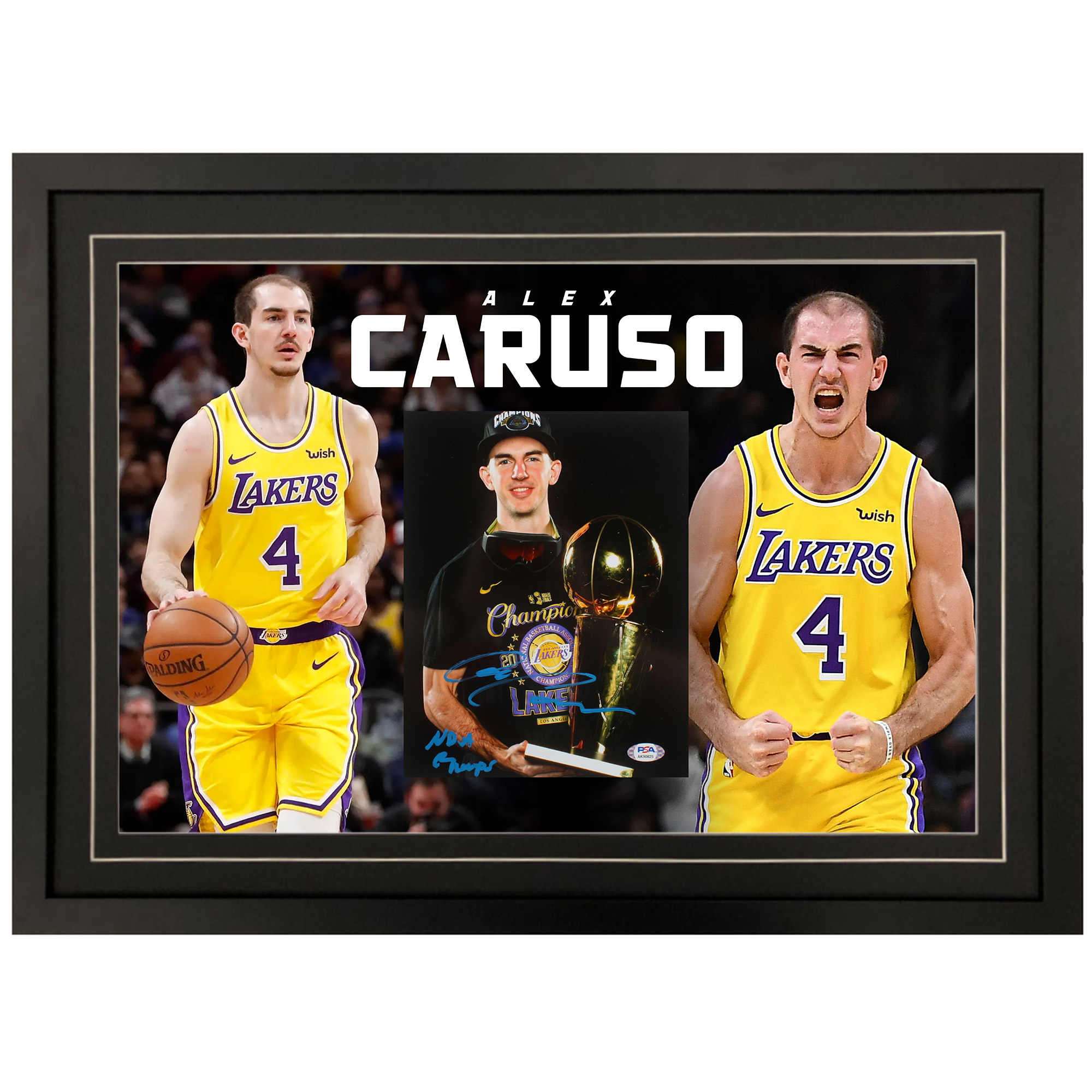 Basketball – Alex Caruso Signed & Framed Lakers Champions 8...