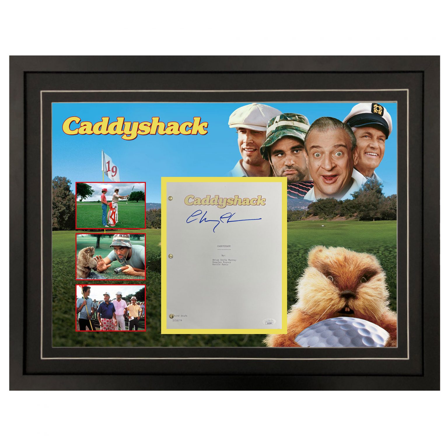Chevy Chase Signed & Framed "Caddyshack" Movie Script (JSA COA