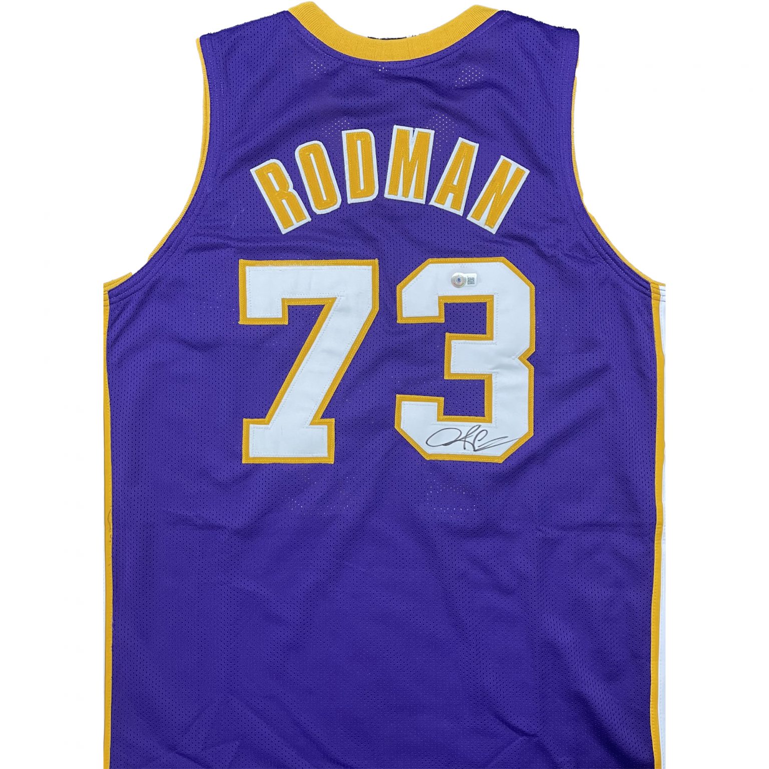 Basketball - Dennis Rodman Signed & Framed Los Angeles Lakers Jersey ...