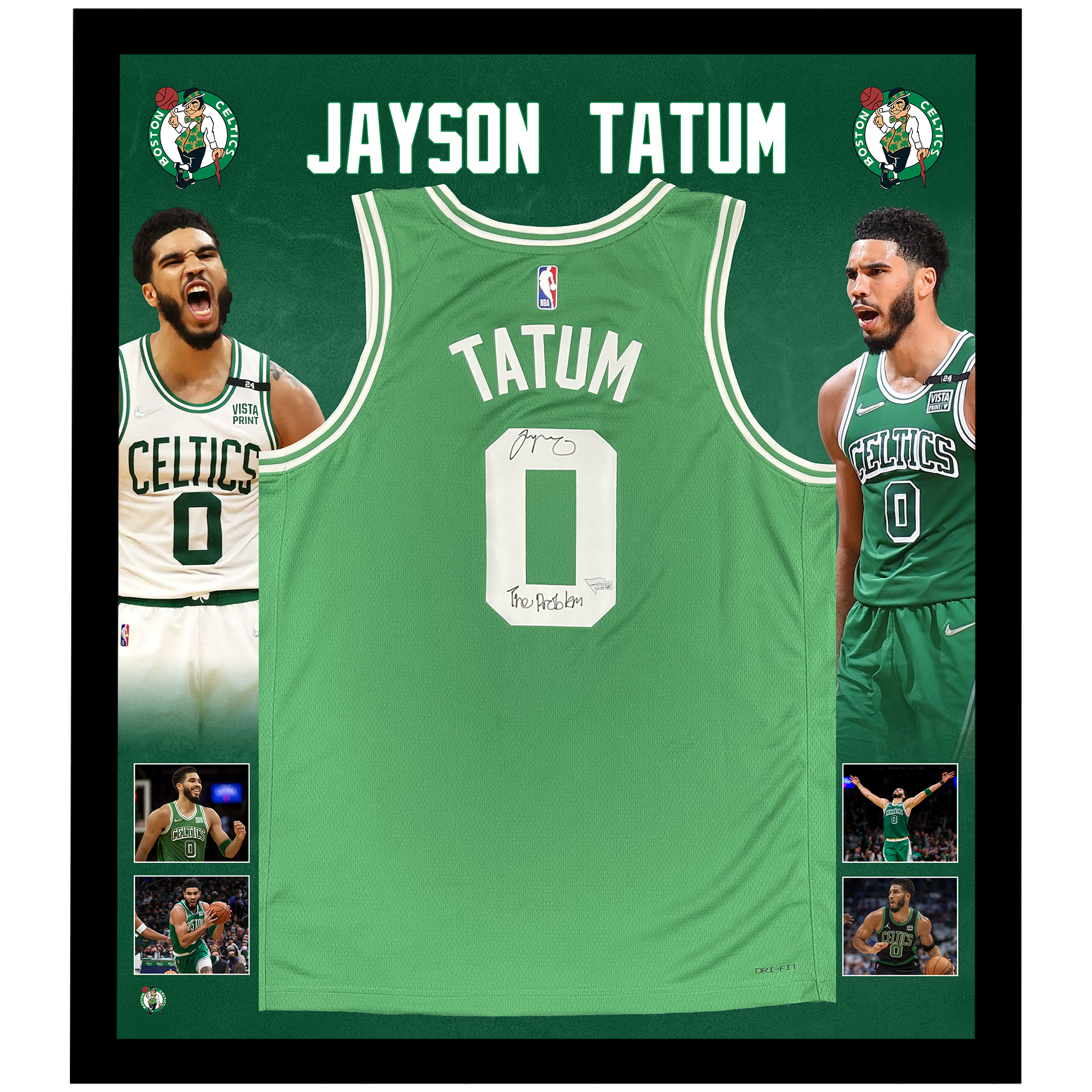 Basketball – Jayson Tatum Signed & Framed Celtics Jersey (F...