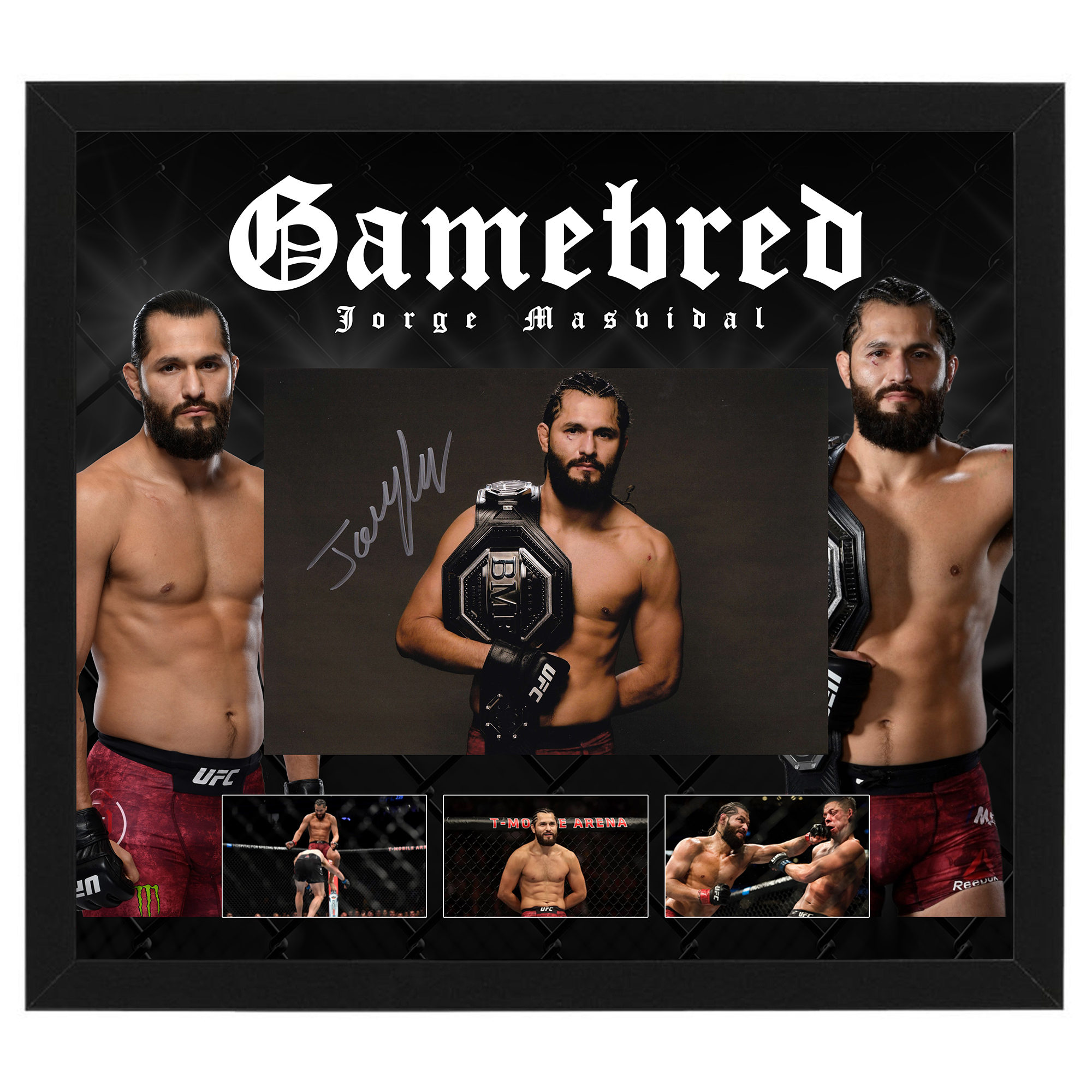 UFC – Jorge Masvidal Signed & Framed Photo Collage Landscap...