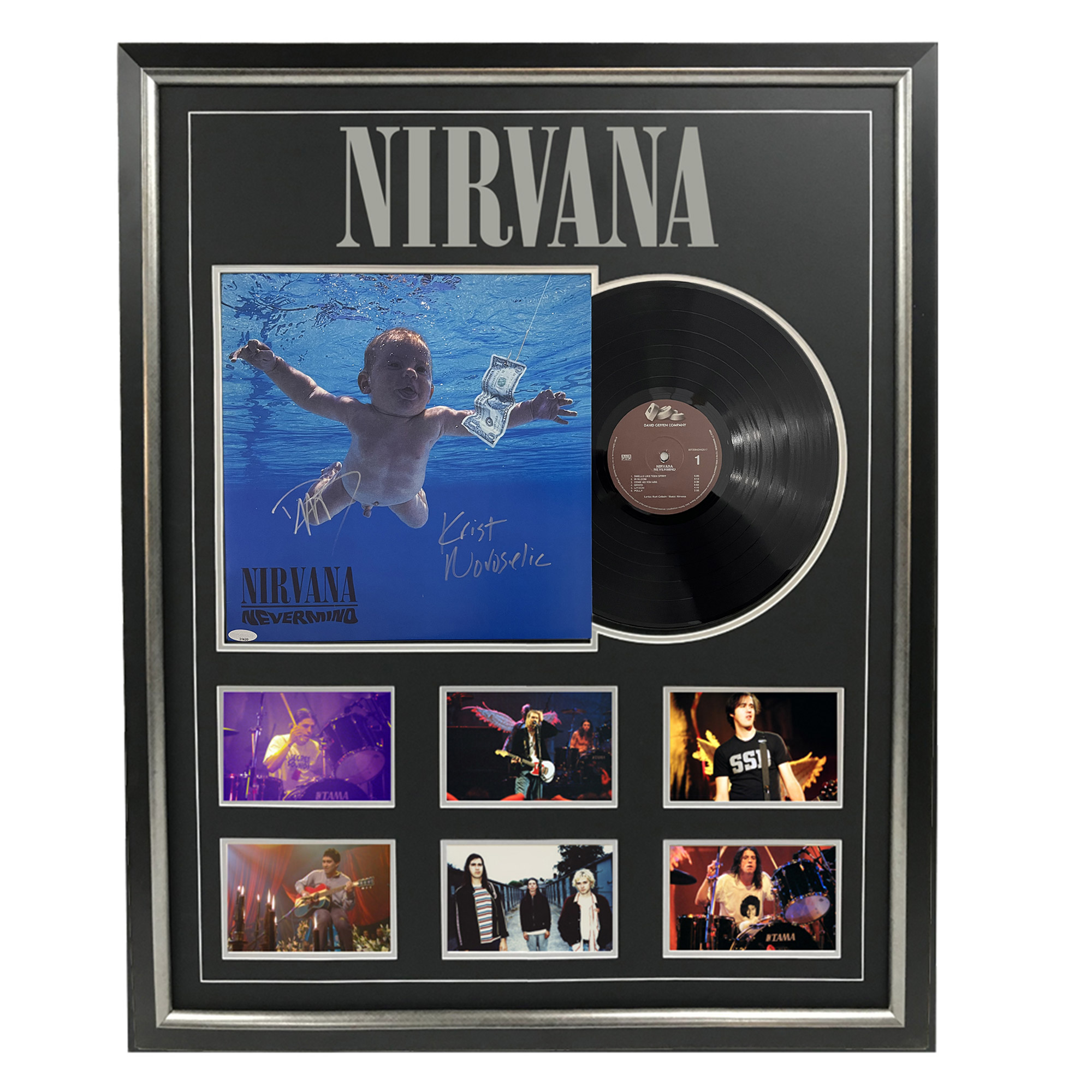 Music – Nirvana – Nevermind Signed & Framed Album Cov...