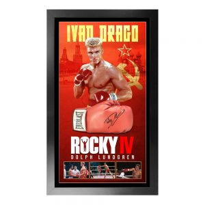 Dolph Lundgren - Signed & Framed "ROCKY IV" Everlast Boxing Glove (PSA Hologram)