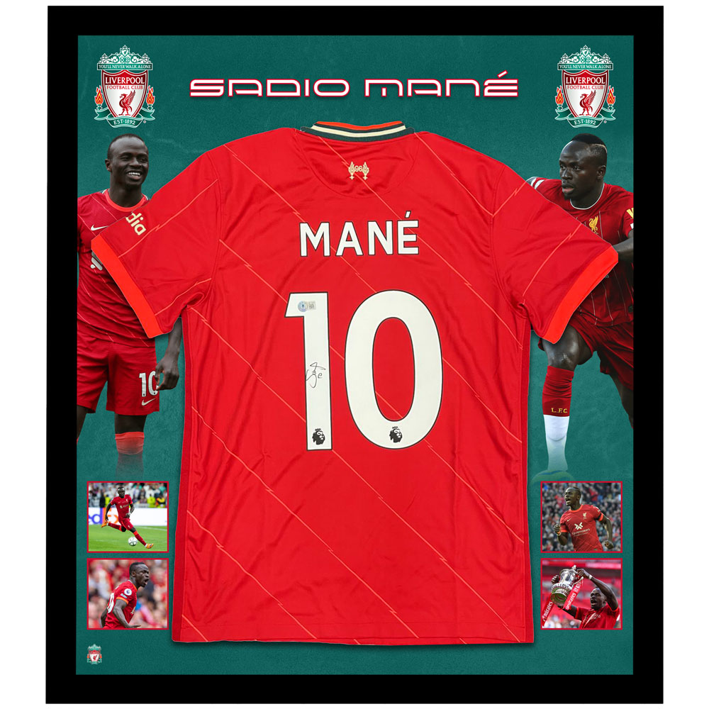 Player Mane Jersey Liverpool Soccer – Sadio Mane Signed Framed