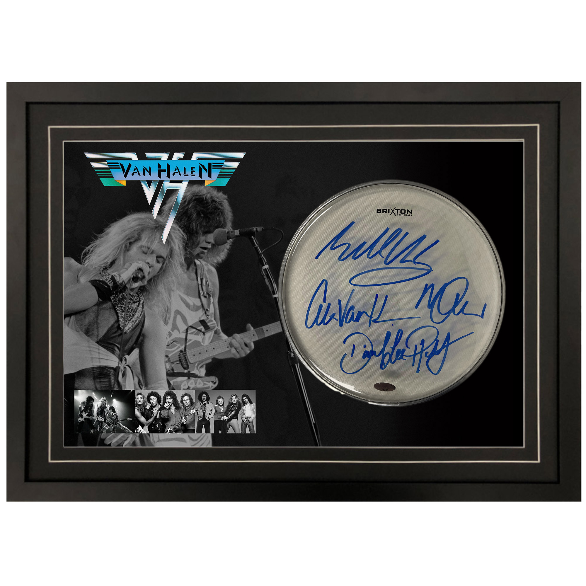 Van Halen – Signed & Framed Drumskin #31399