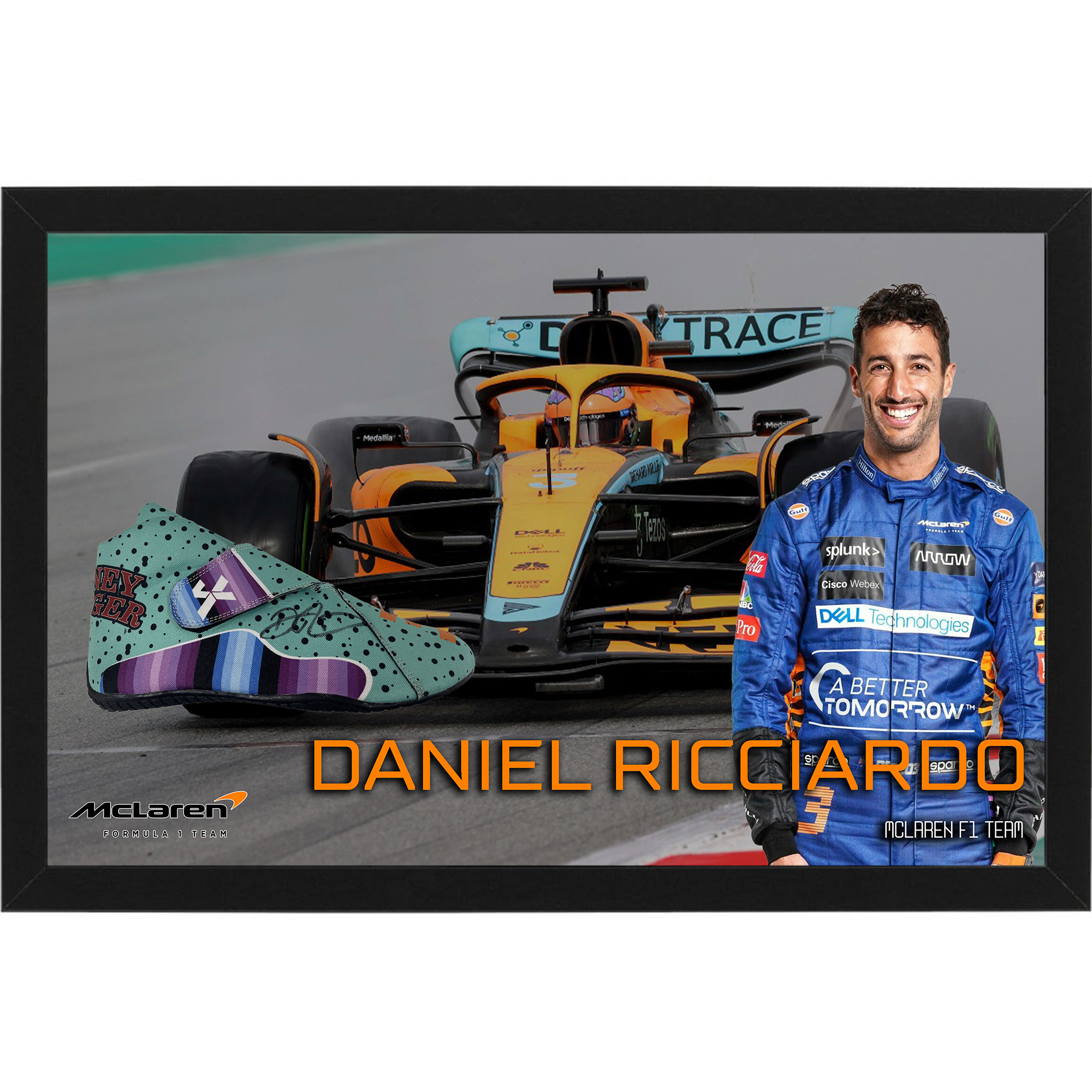 Daniel Ricciardo – Signed & Framed Mclaren Race Shoe