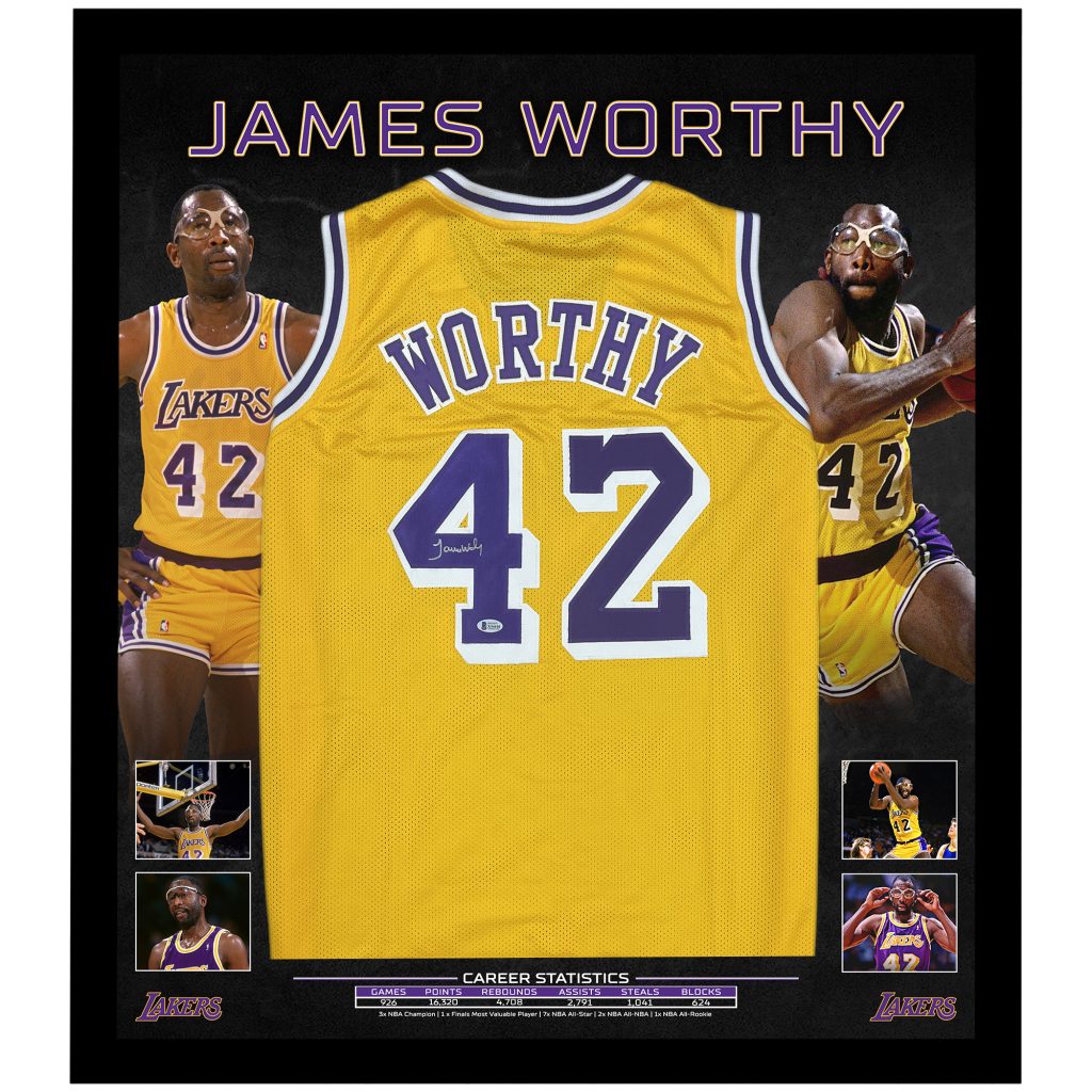 Lot Detail - James Worthy 2/24/1993 Los Angeles Lakers Game Used & Signed  Road Jersey - Photo Matched (JSA,RGU LOA)