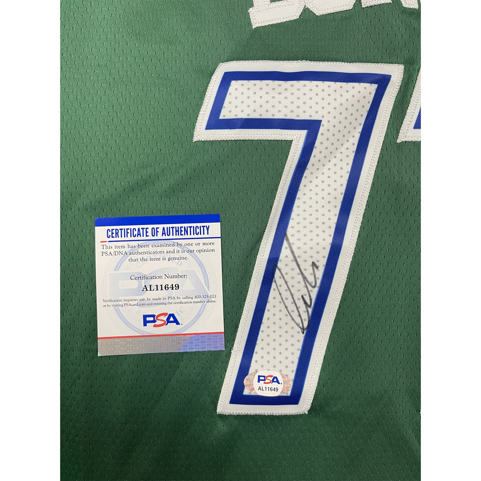 Luka Doncic authentic autograph framed jersey COA PSA A