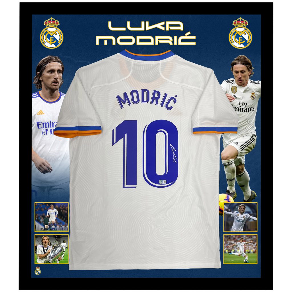 Autographed/Signed Luka Modric Real Madrid Blue Soccer Jersey Beckett BAS  COA