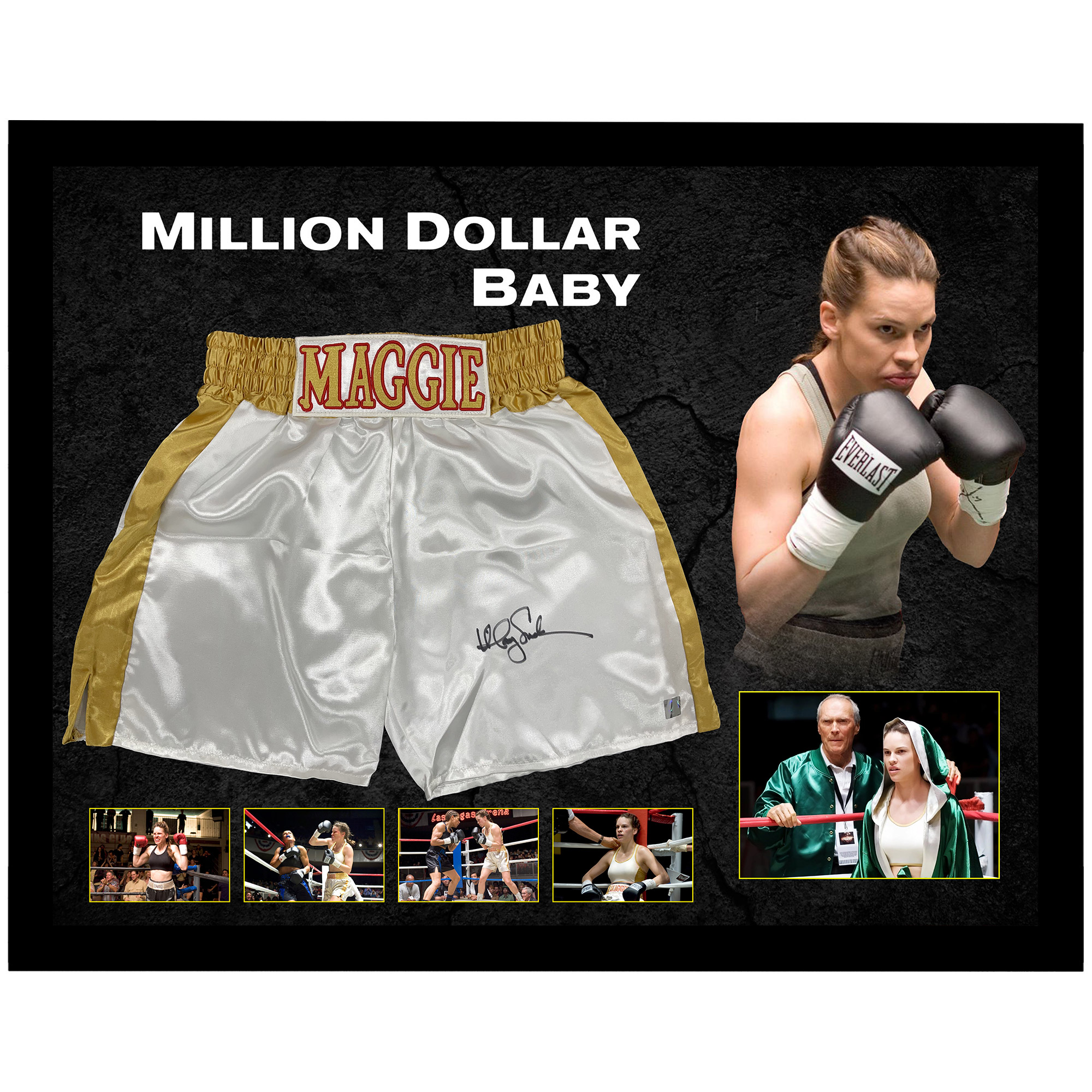 Hilary Swank – Signed & Framed Million Dollar Baby Boxing T...